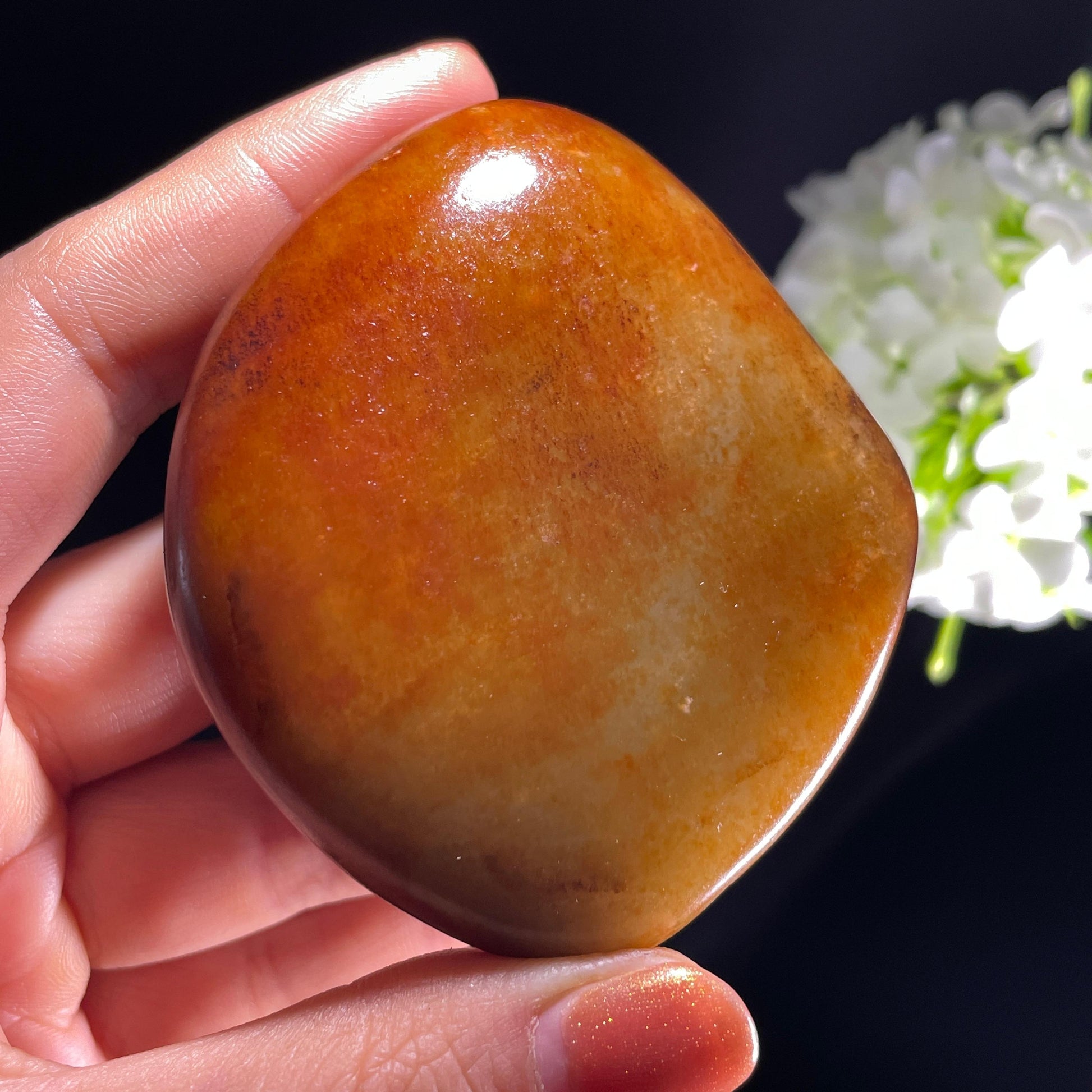 新疆天然和田玉“彤云叠嶂”红沁籽料（yc392647）