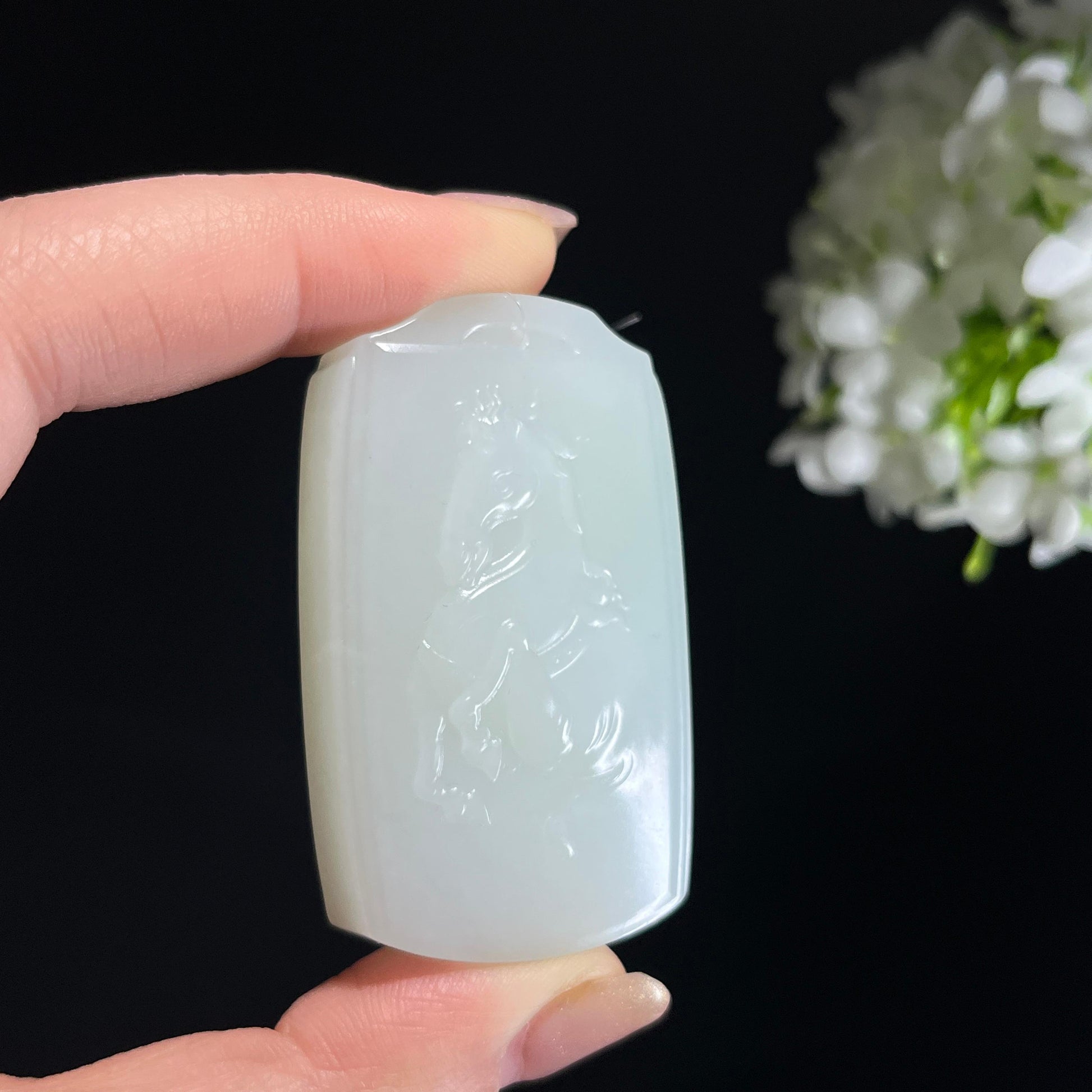 和田玉白玉“玉骢轻驰”马雕刻挂件（yc346413）