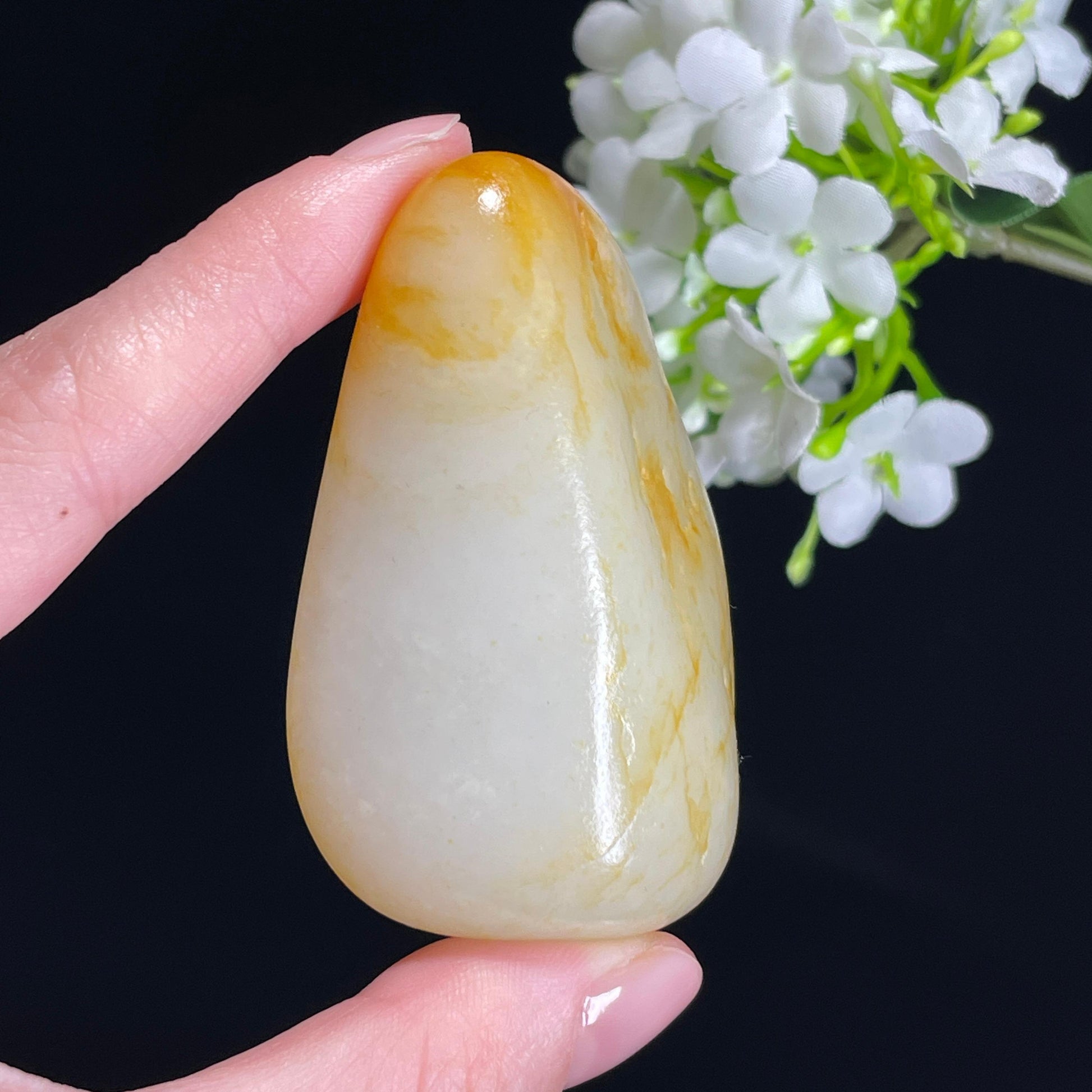 和田玉一级白“月洒金辉”洒金皮籽料（yc316340）