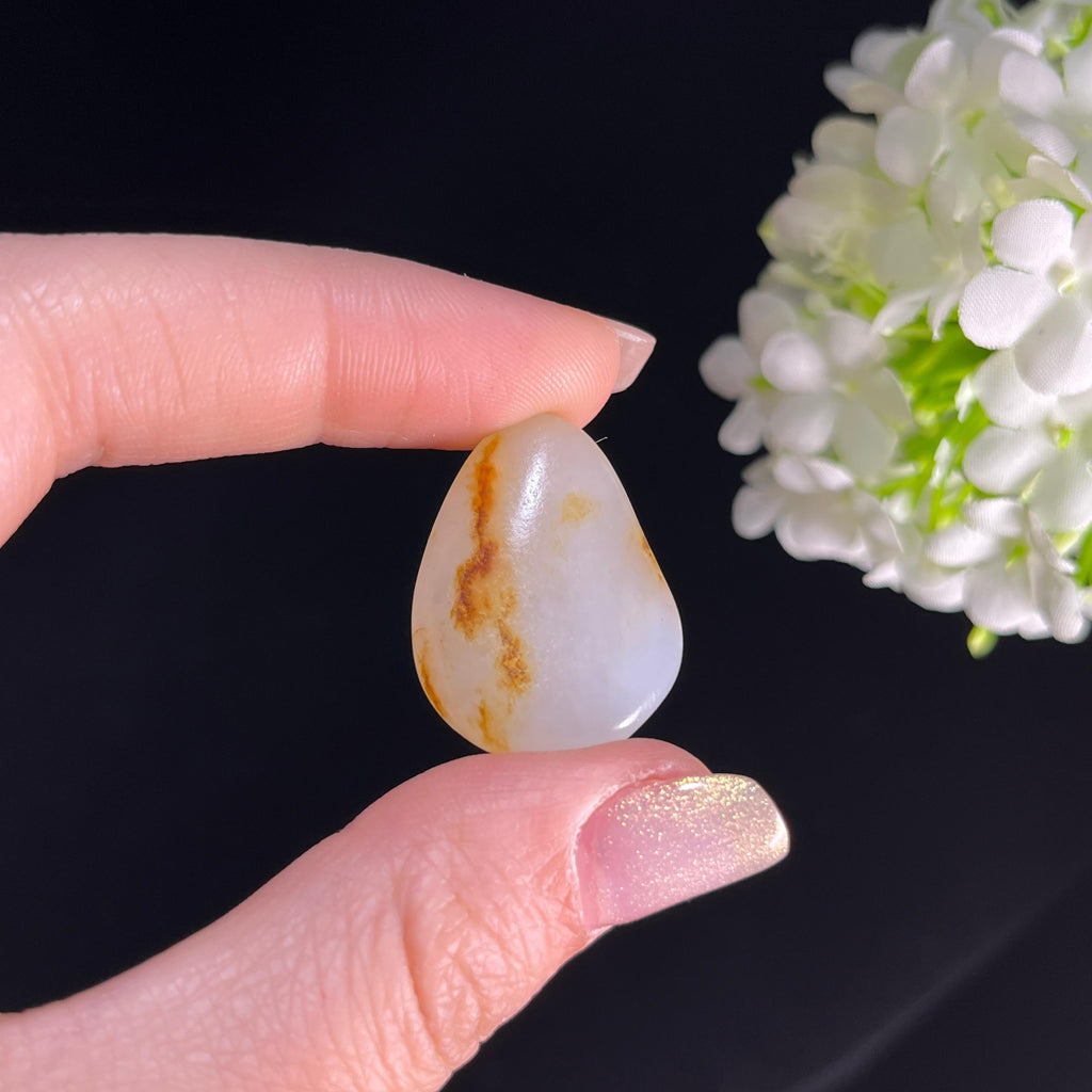 和田玉白玉“烟霭秋声”洒金皮籽料（yc361075）