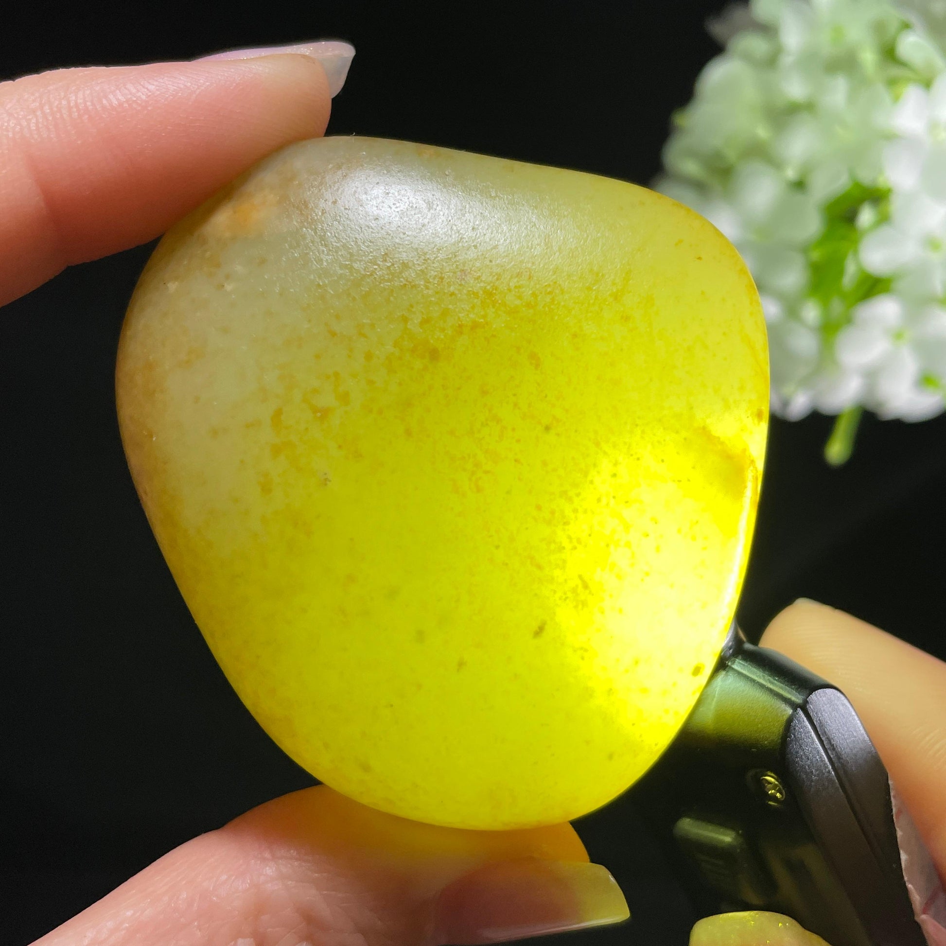 和田玉青白玉“秋晖覆空”洒金皮籽料（yc394243）