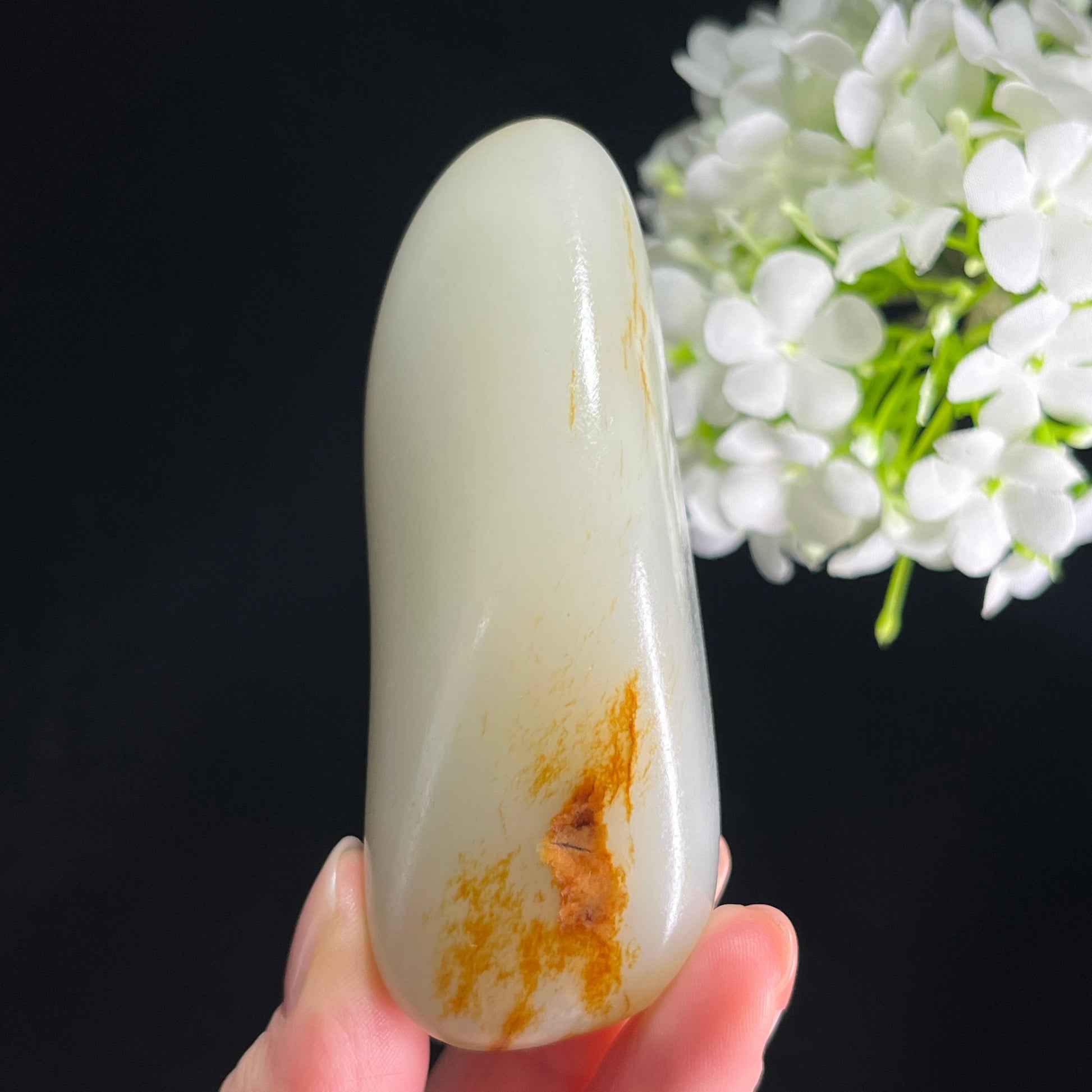 和田玉白玉“玉影鎏金”洒金洒红皮籽料（yc367661）