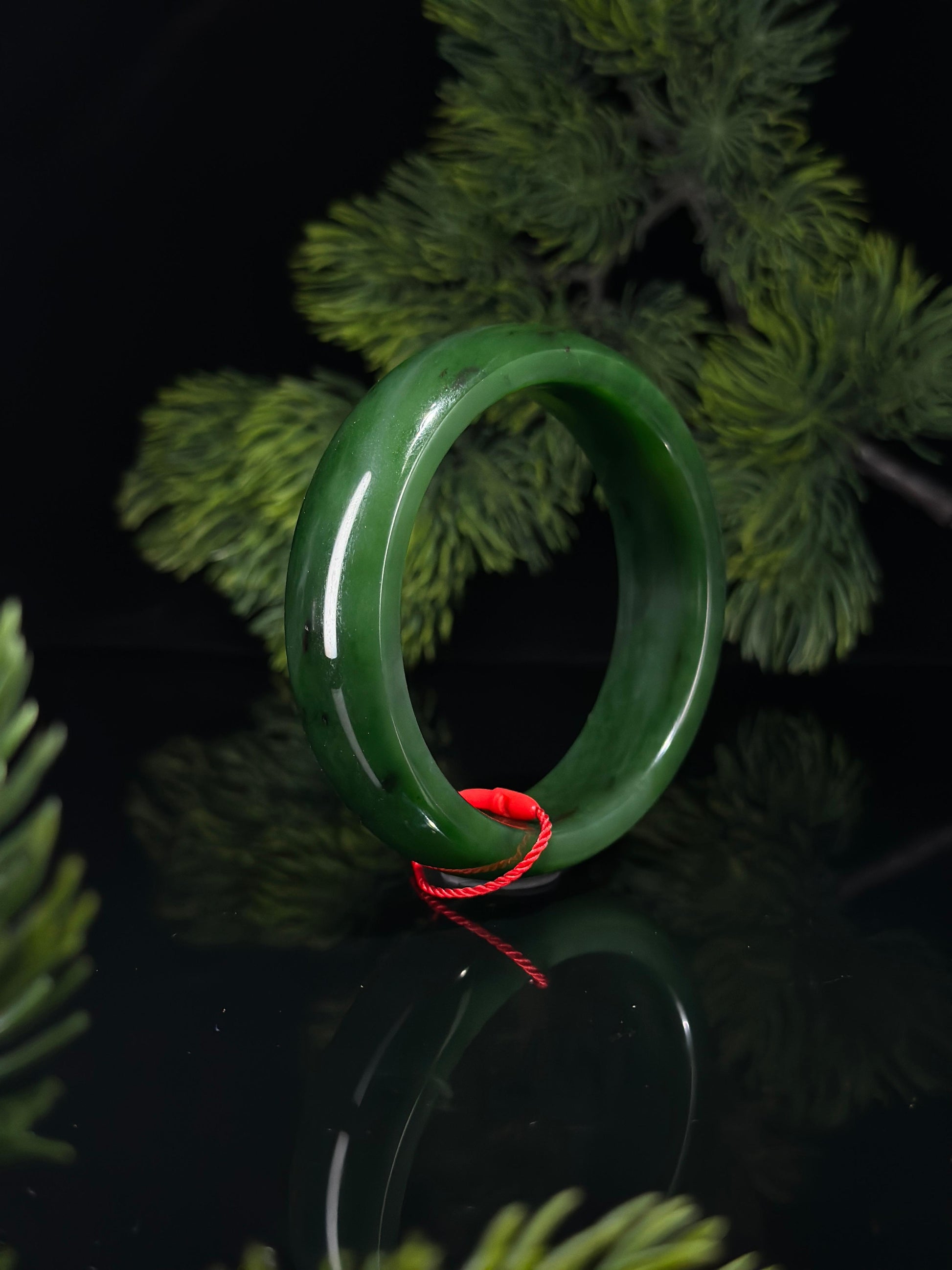 和田玉精品碧玉轮胎镯（卡60）（yc526561）