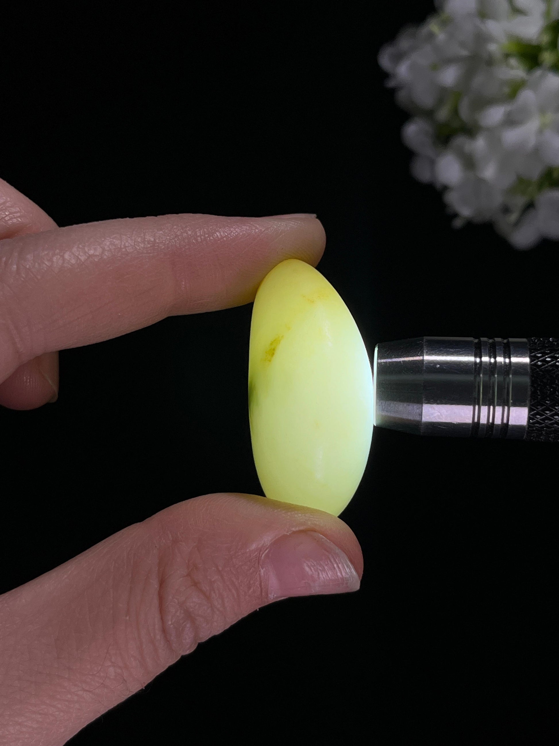 新疆和田白玉带翠特色籽料原石（yc255638）