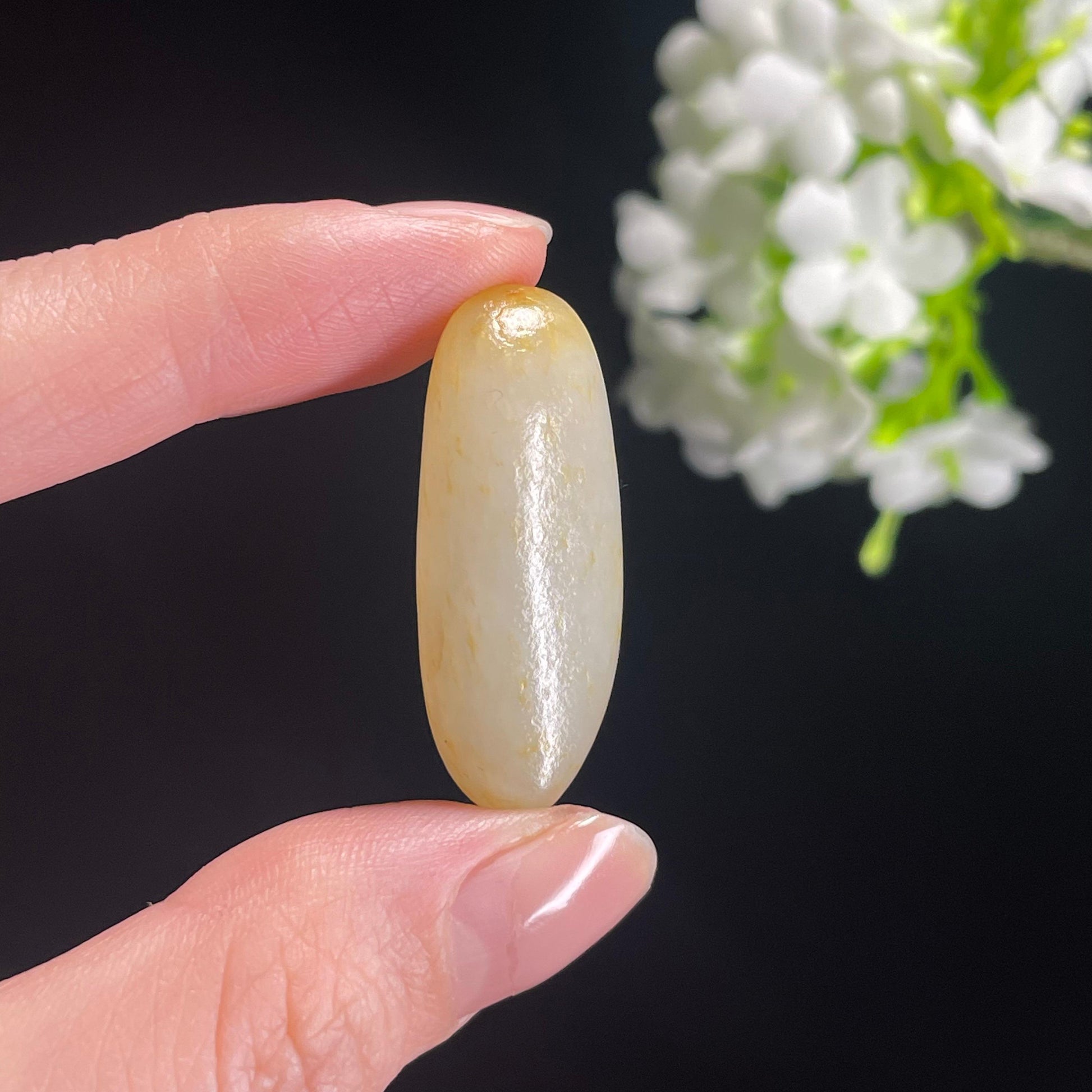 和田玉白玉洒金皮“日光切片”籽料原石（yc311968）