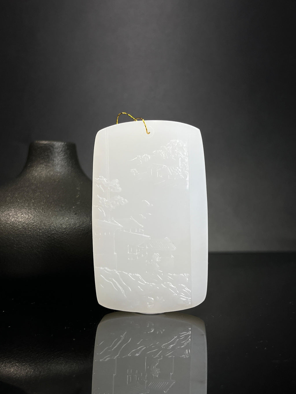 和田白玉山水题材无事牌（yc240927）