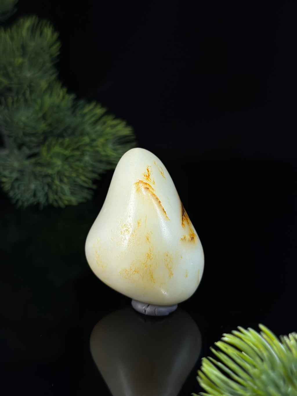 新疆和田玉白玉洒金皮籽料精品手把件（yc479204）