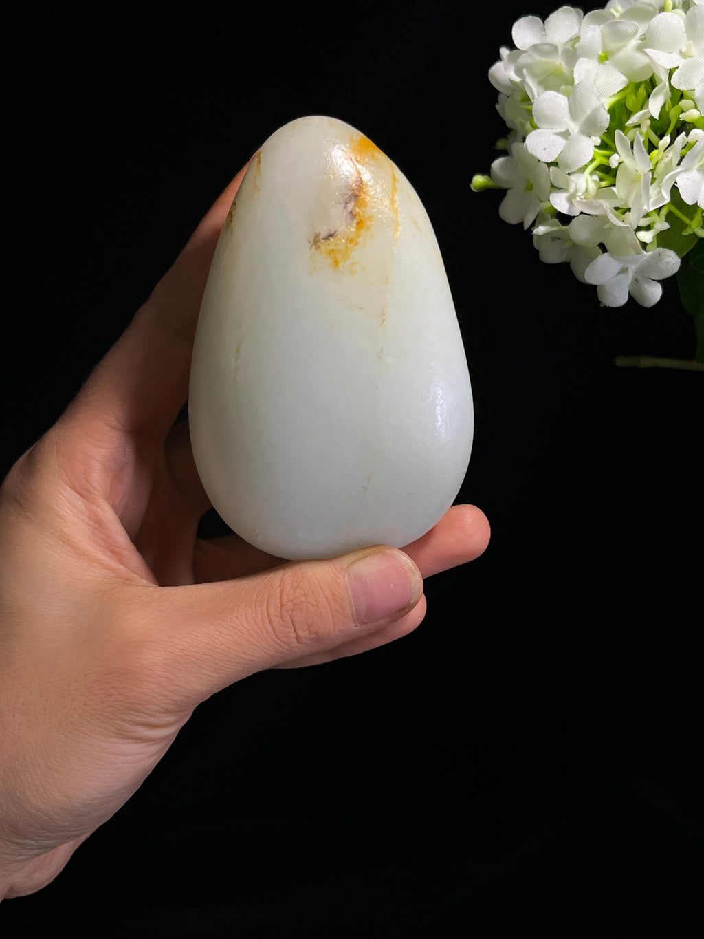 和田玉一级白洒金皮籽料原石（yc260408）