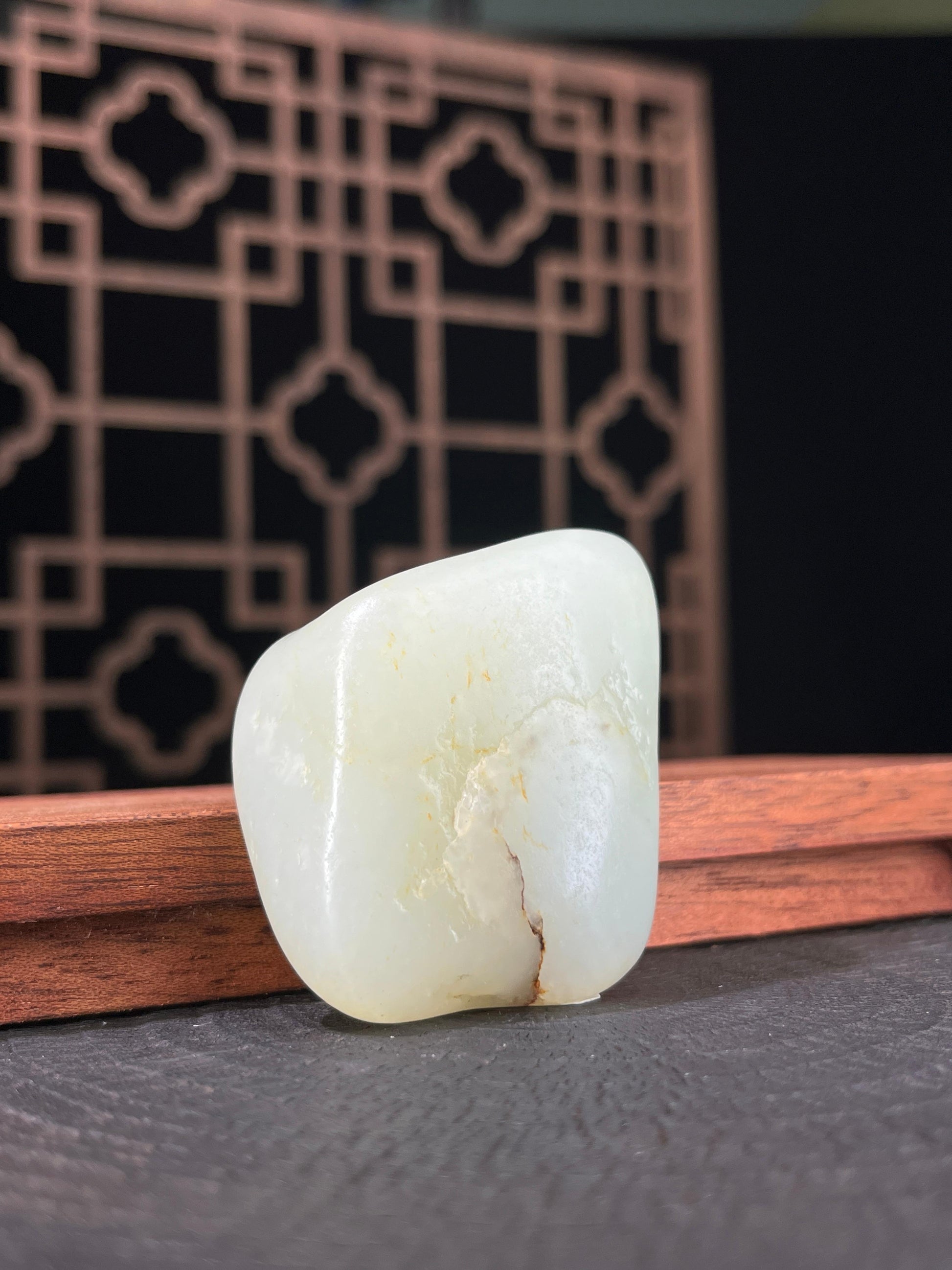 新疆和田玉白玉籽料原石洒金皮挂件6（yc233949）