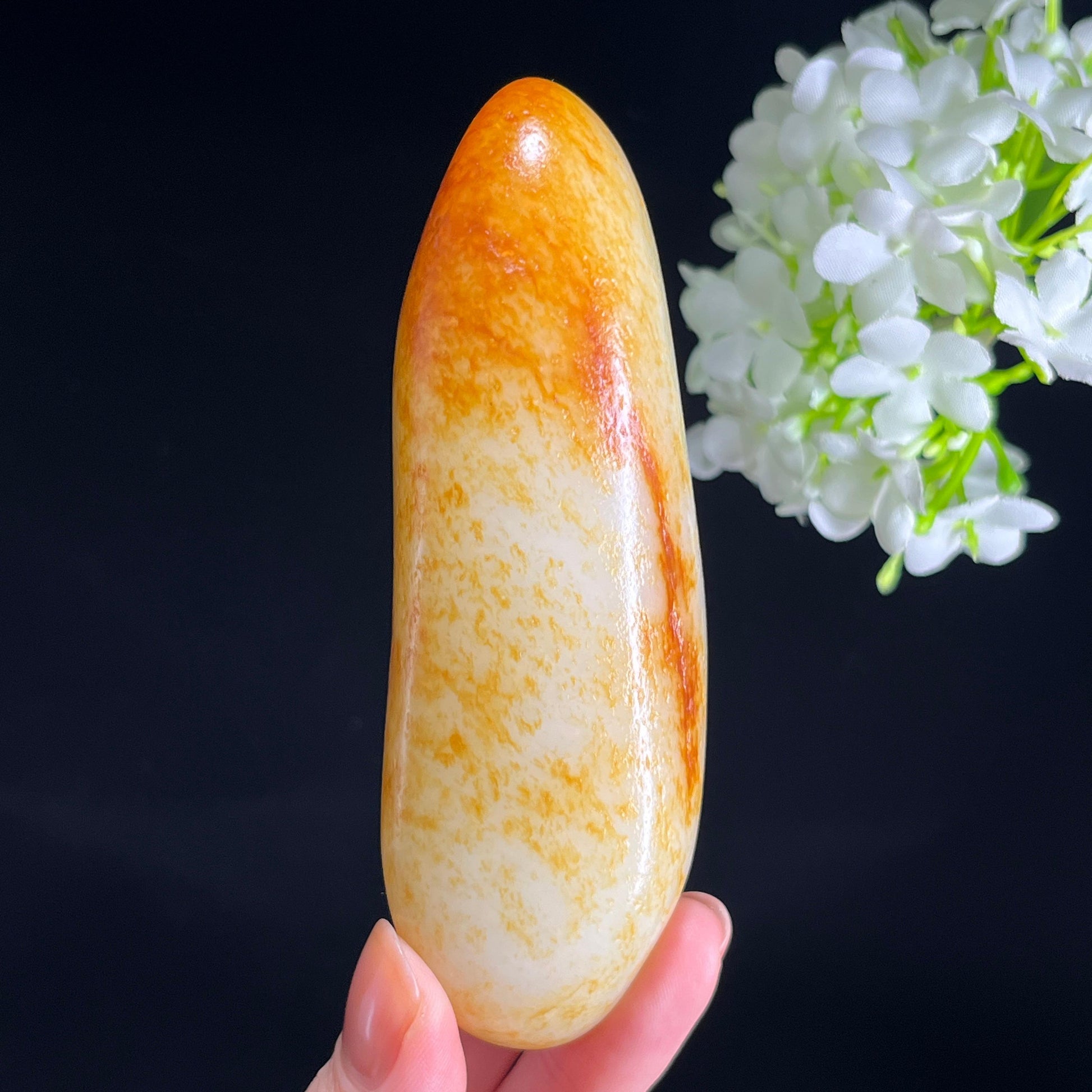 和田玉白玉“金毫凝霜”红皮洒金皮籽料（yc345790）