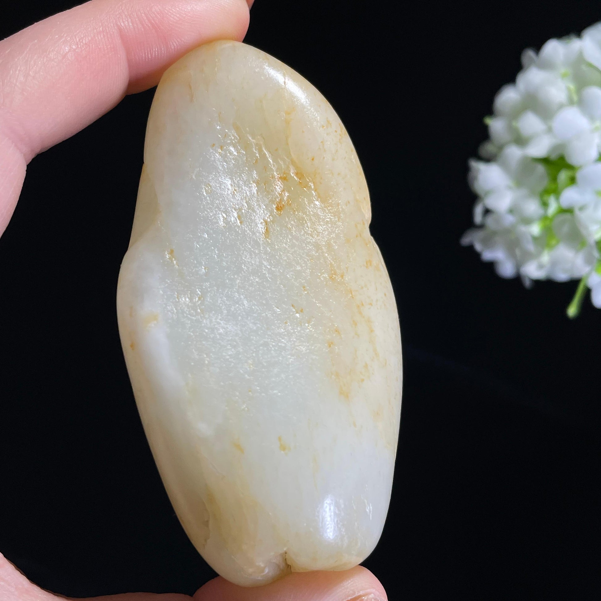 新疆天然和田玉“金纱覆雪”洒金皮籽料（yc318942）