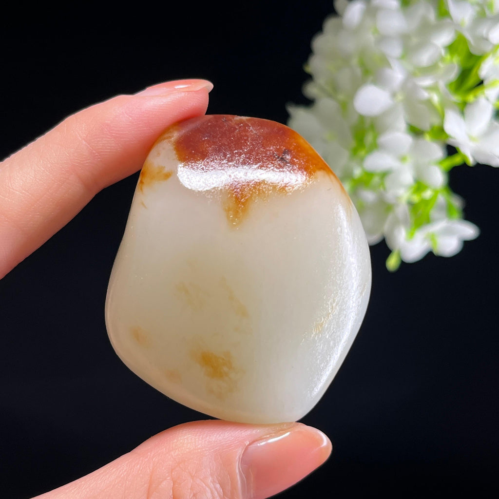 和田玉白玉“鸿运霞光”聚红皮籽料（yc345877）
