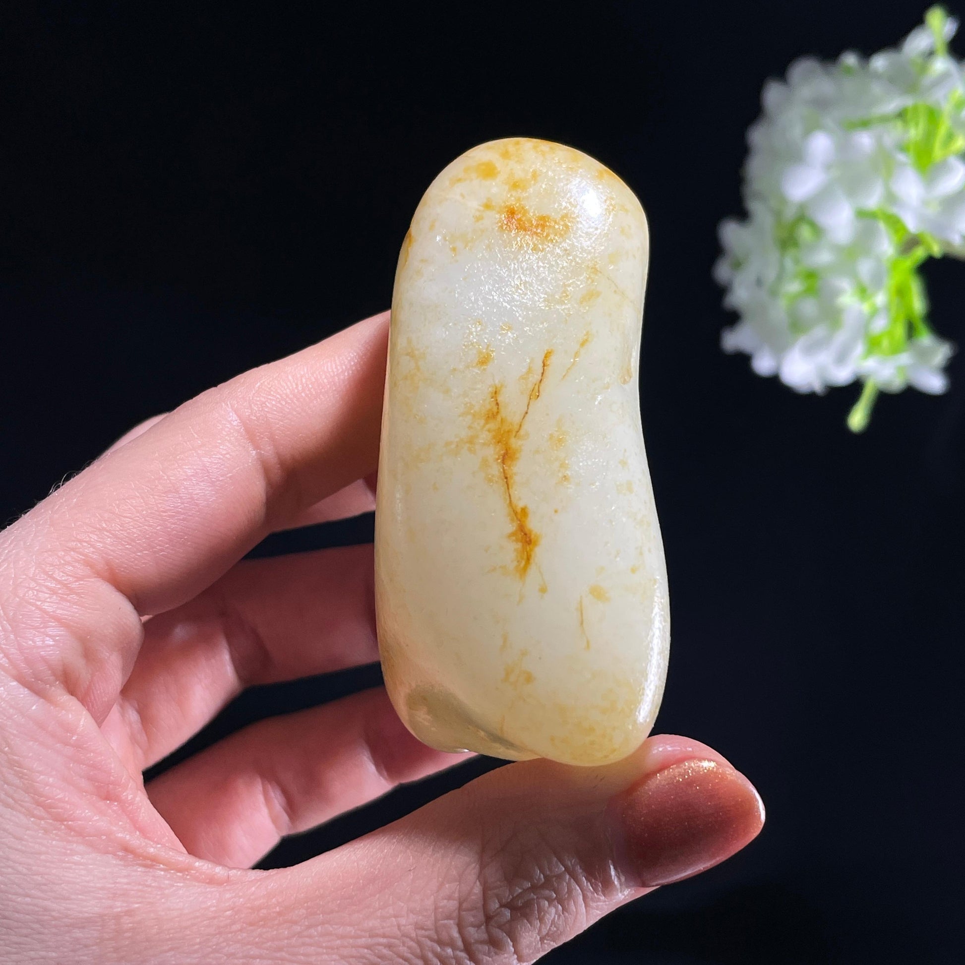 和田玉白玉“雪岸星芒”洒金皮籽料（yc387547）