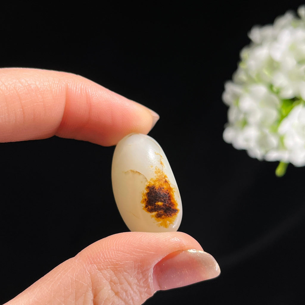 和田玉白玉洒金黑红皮“金墨缀玉”籽料原石（yc297659）