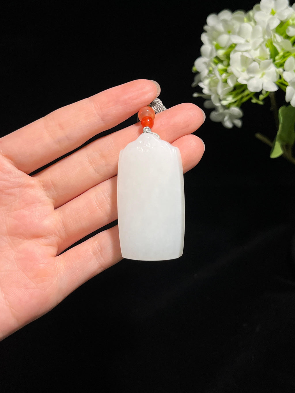 和田玉白玉平安无事牌（yc250449）