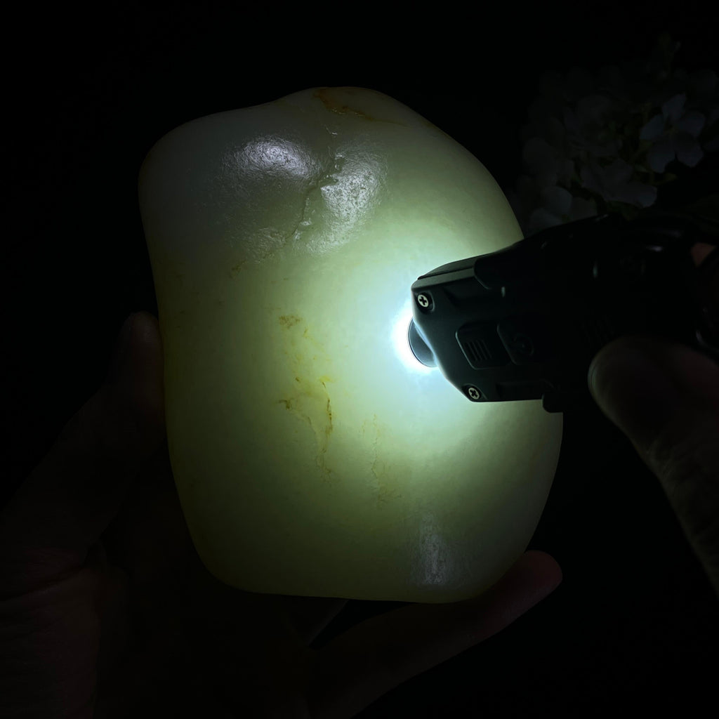 和田玉白玉“星河坠梦”洒金聚黄皮籽料（yc324086）