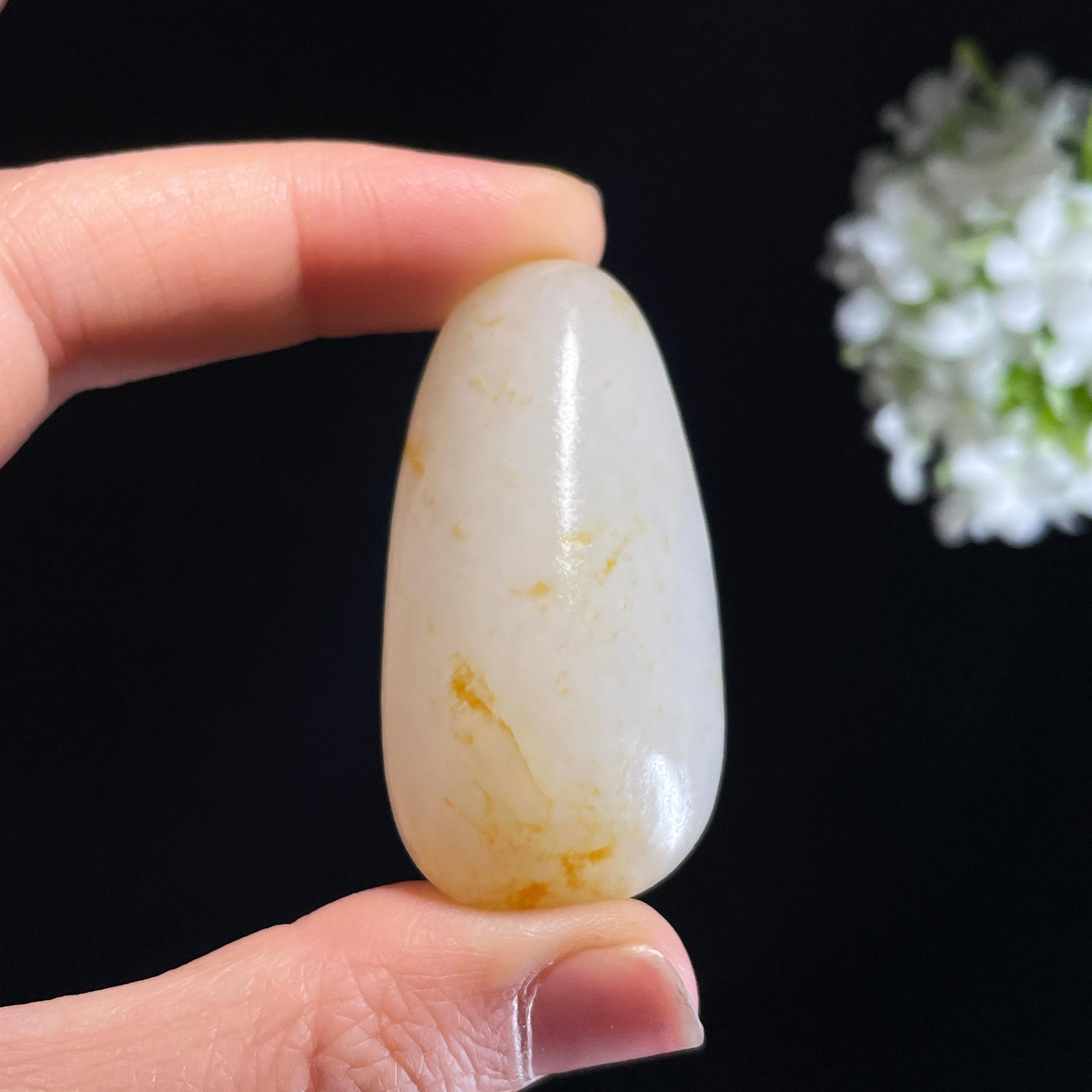 新疆和田玉“蜜丝缠雪”白玉洒金皮籽料（yc440956）