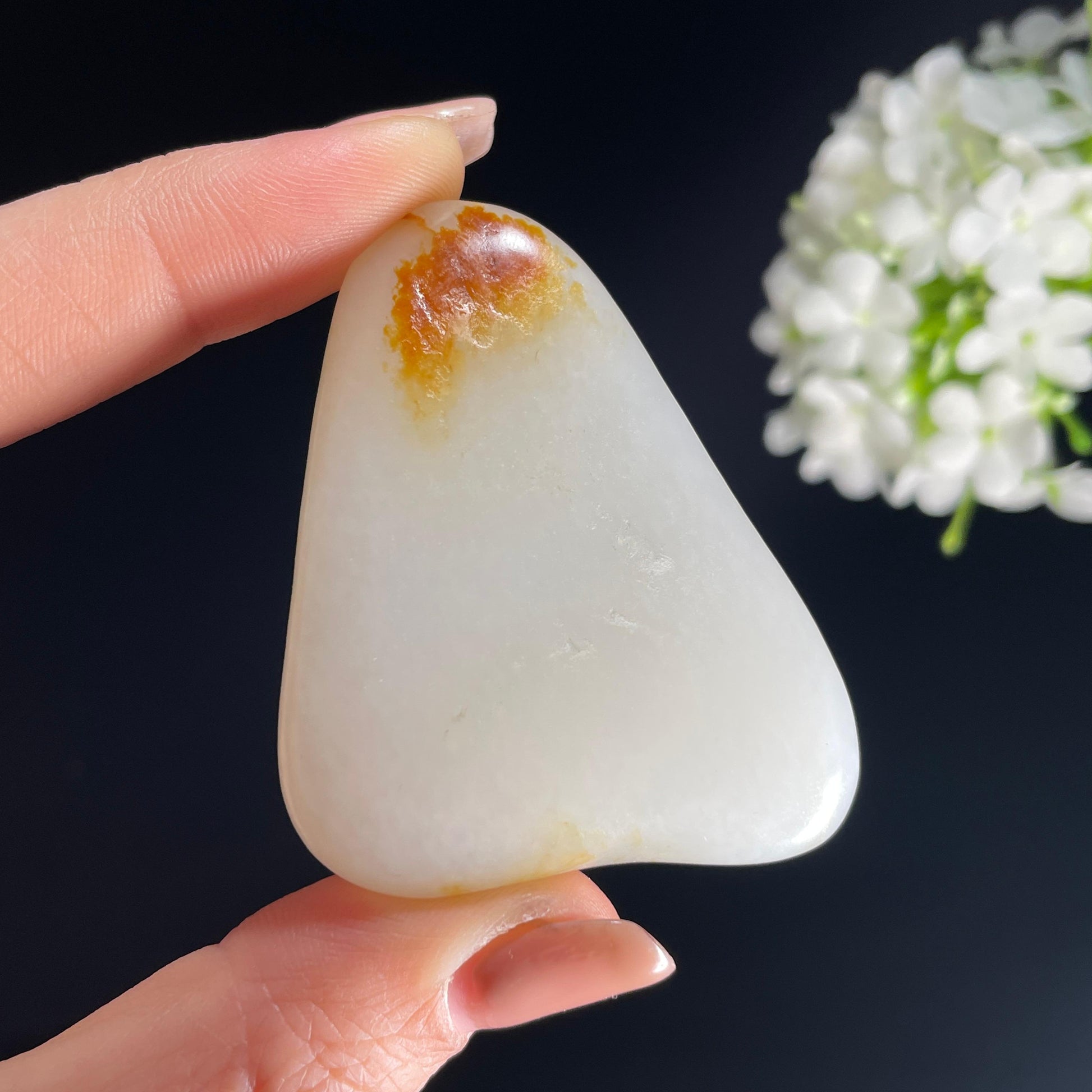 2026.4.9广告流，和田玉白玉“红妆素裹”聚红皮籽料（yc386287）