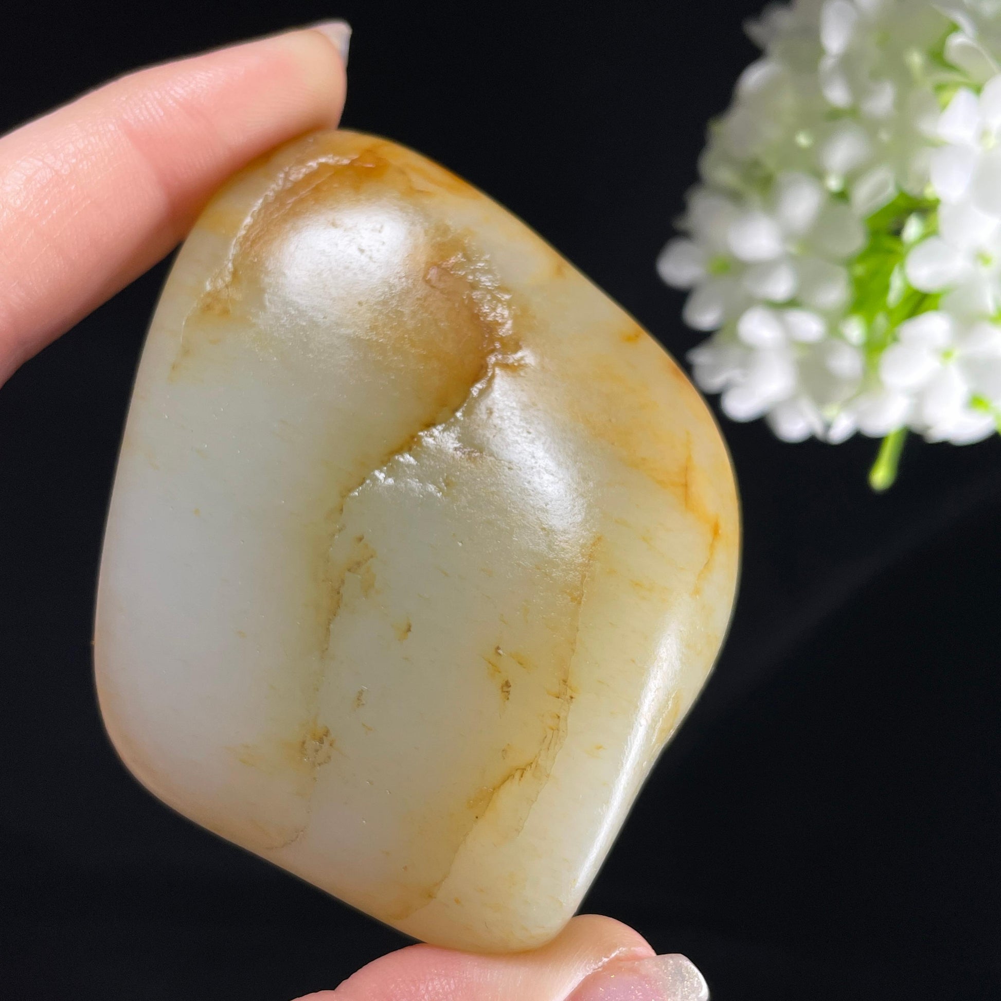 和田玉青白玉“浅金萦波”洒金皮籽料（yc394263）