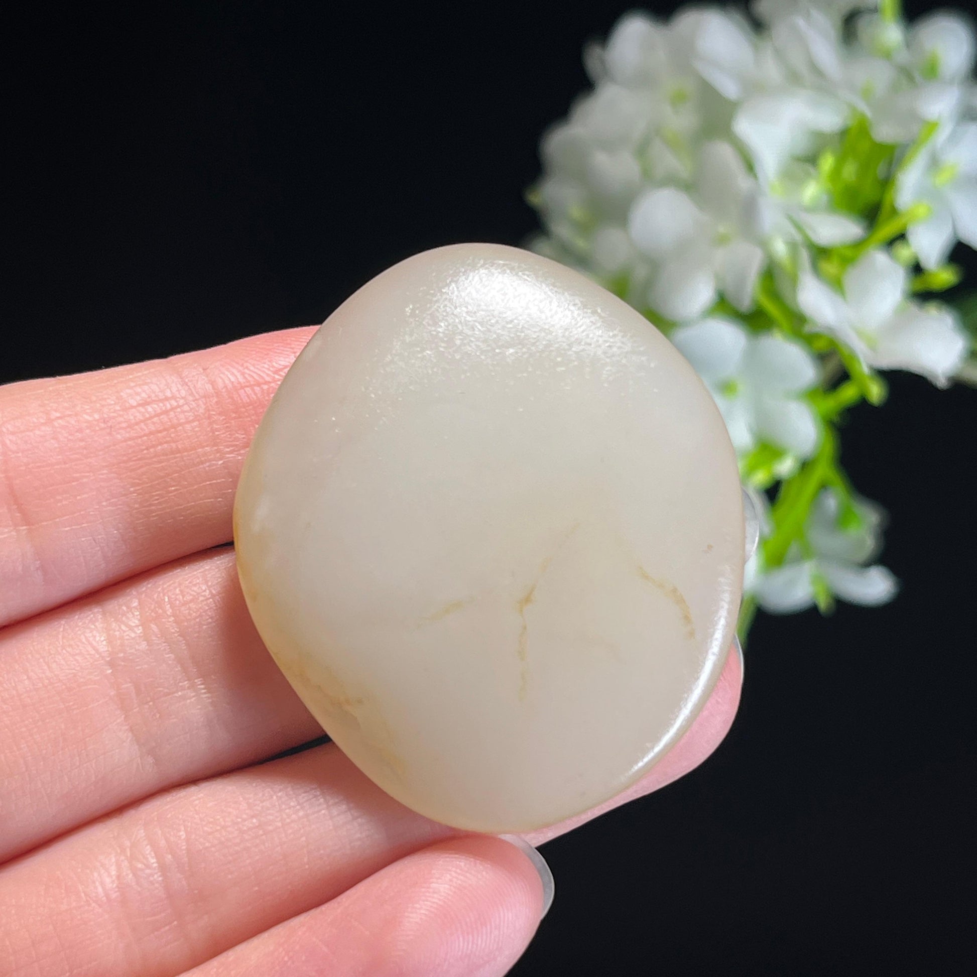 和田玉白玉“玉纹凝霜”洒金皮籽料（yc337600）