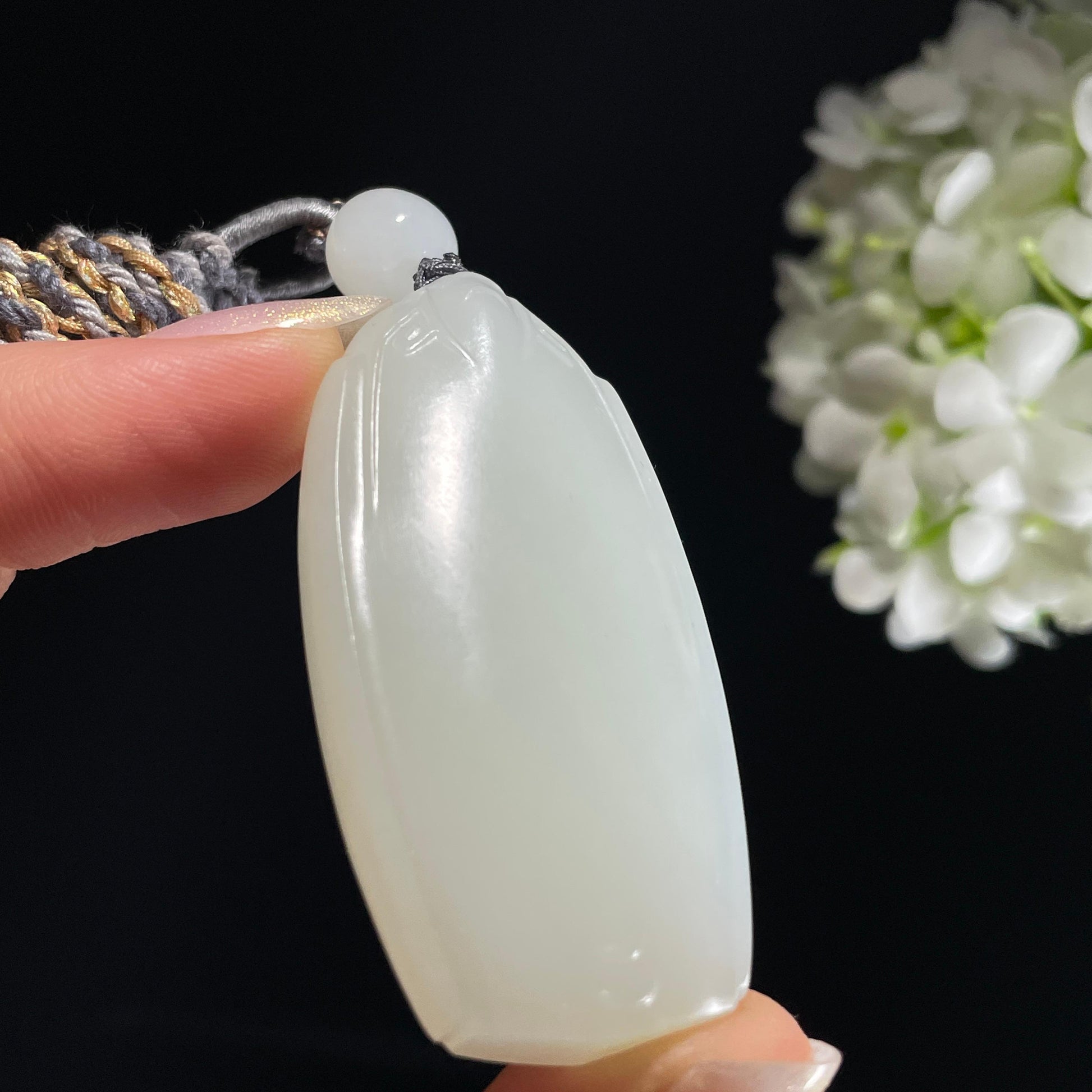 和田玉羊脂白玉“月白风清”籽料无事牌（yc327464）