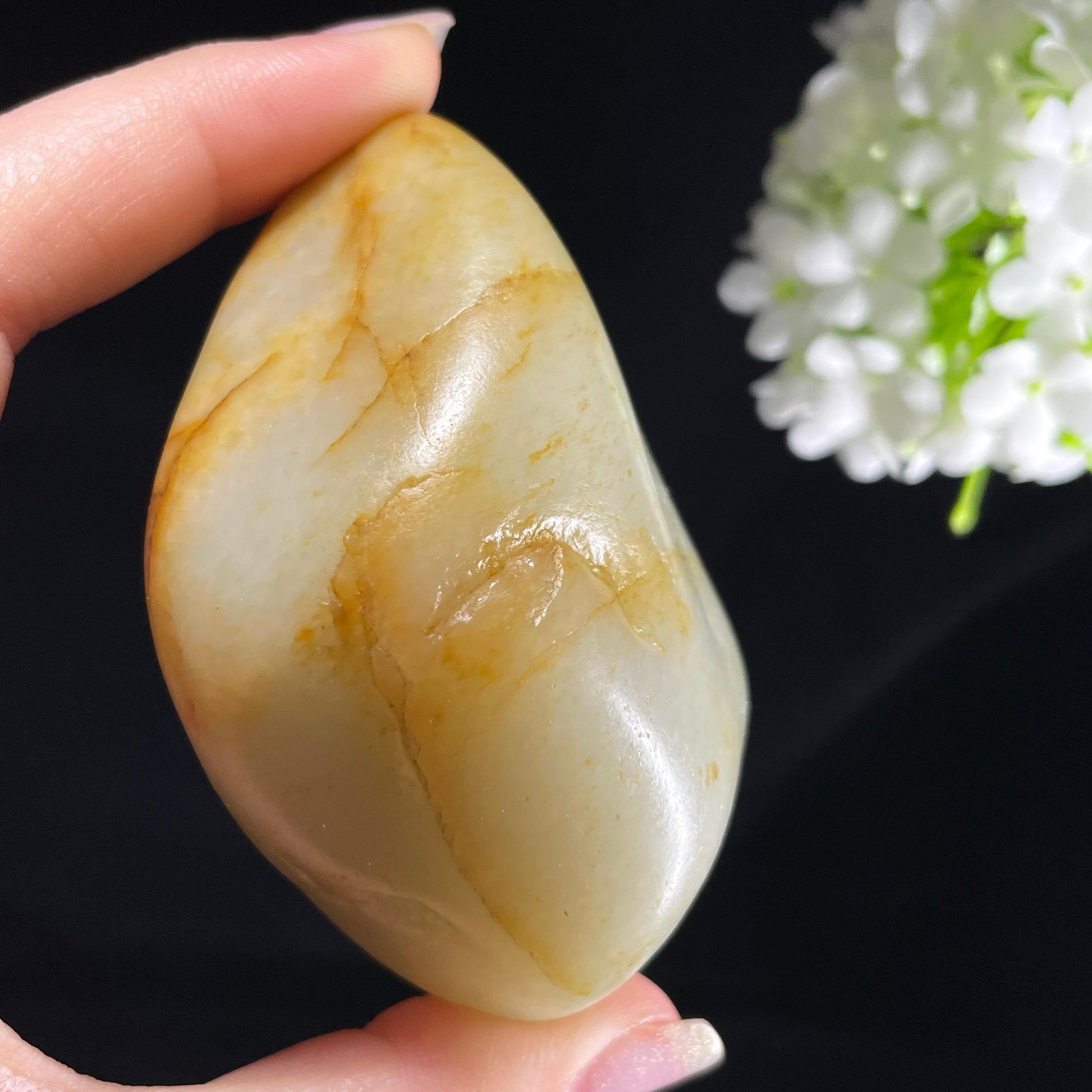 和田玉青白玉“浅金萦波”洒金皮籽料（yc394263）