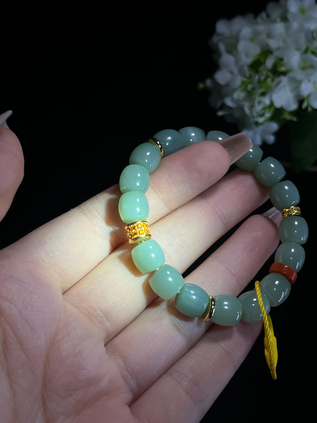 和田玉青玉手串（卡9）（yc261924）