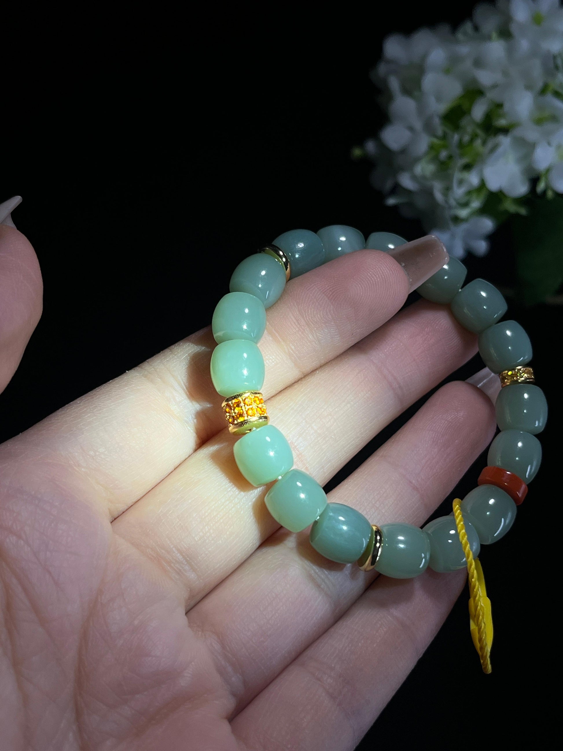 和田玉青玉手串（卡9）（yc261924）