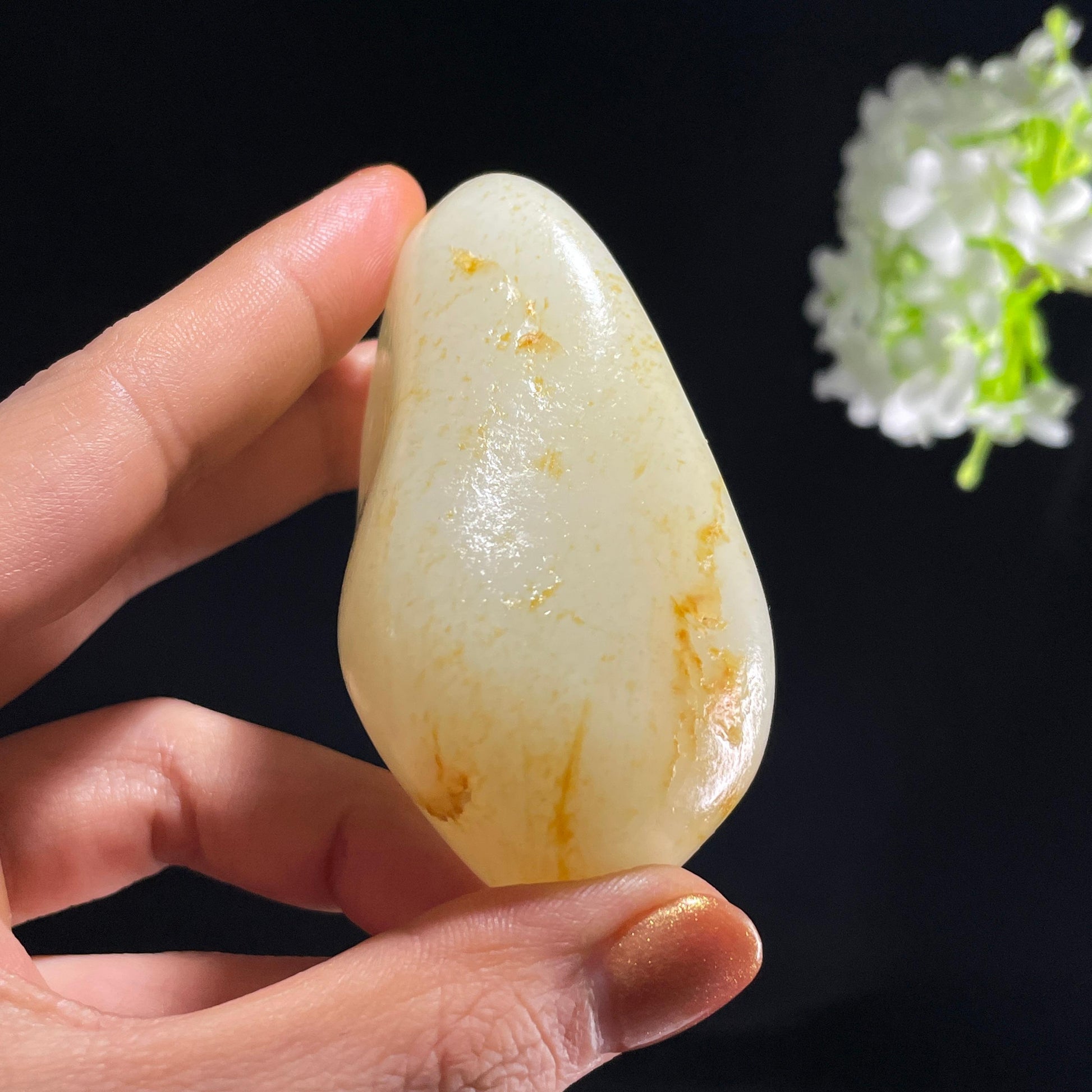 和田玉白玉“玉渚清光”洒金皮籽料（yc387554）