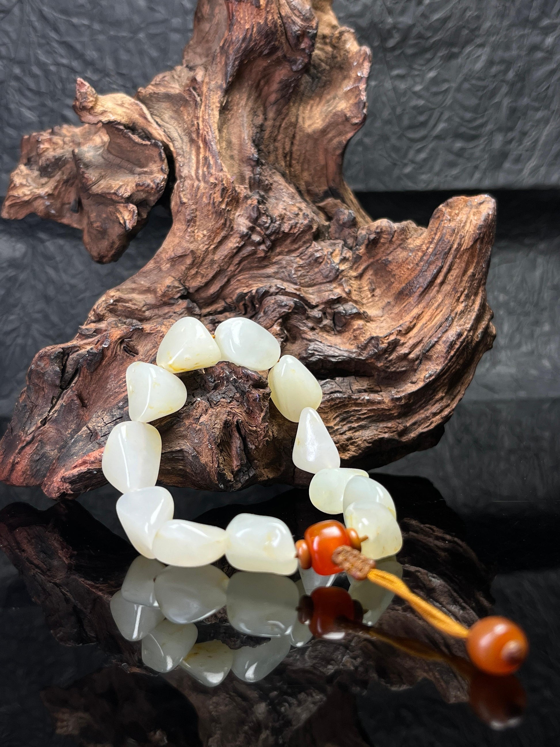 新疆和田玉天然籽料原石白玉手串原皮原籽（yc232599）