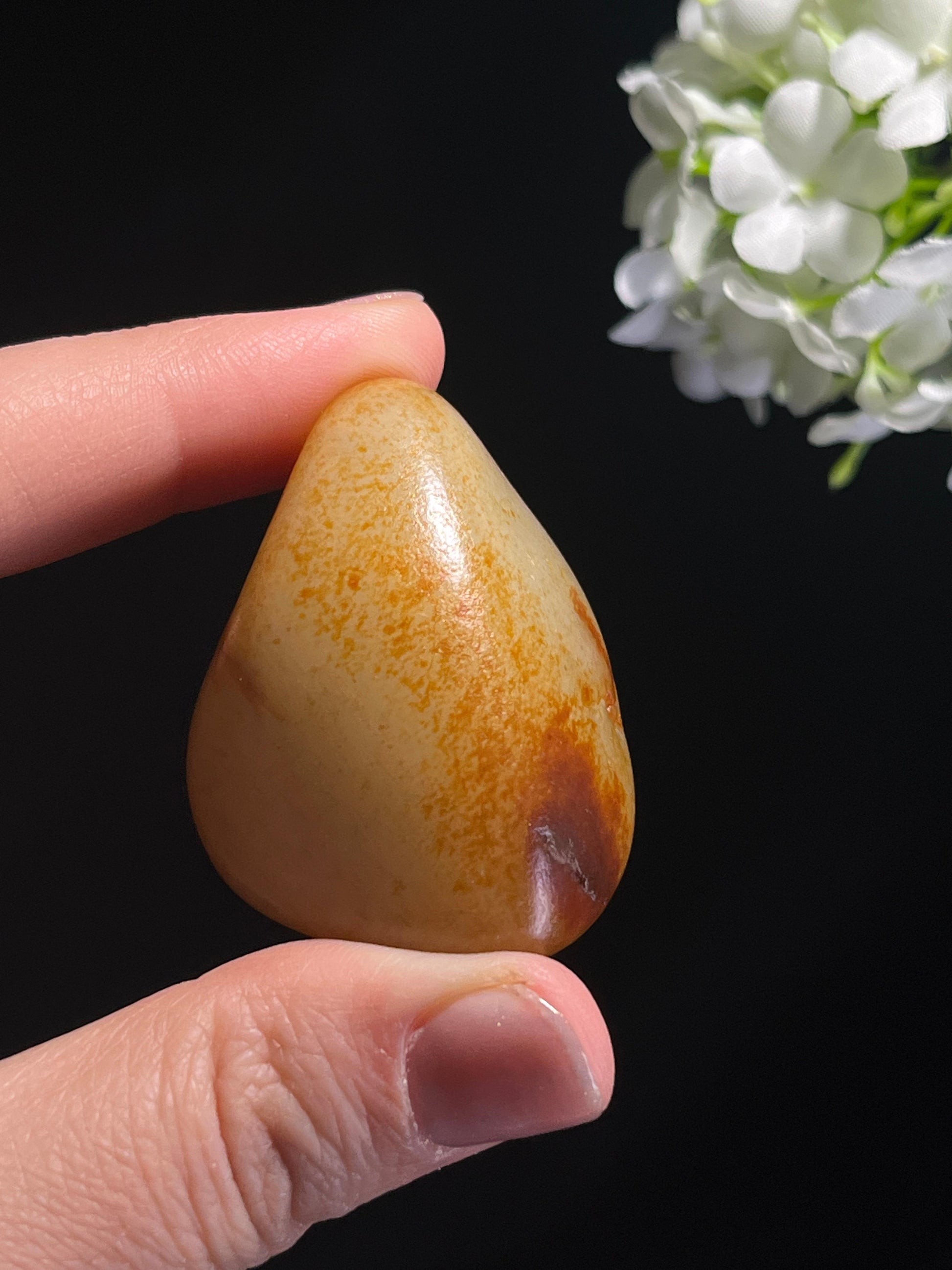 和田玉收藏级洒金聚红皮籽料原石（yc262739）