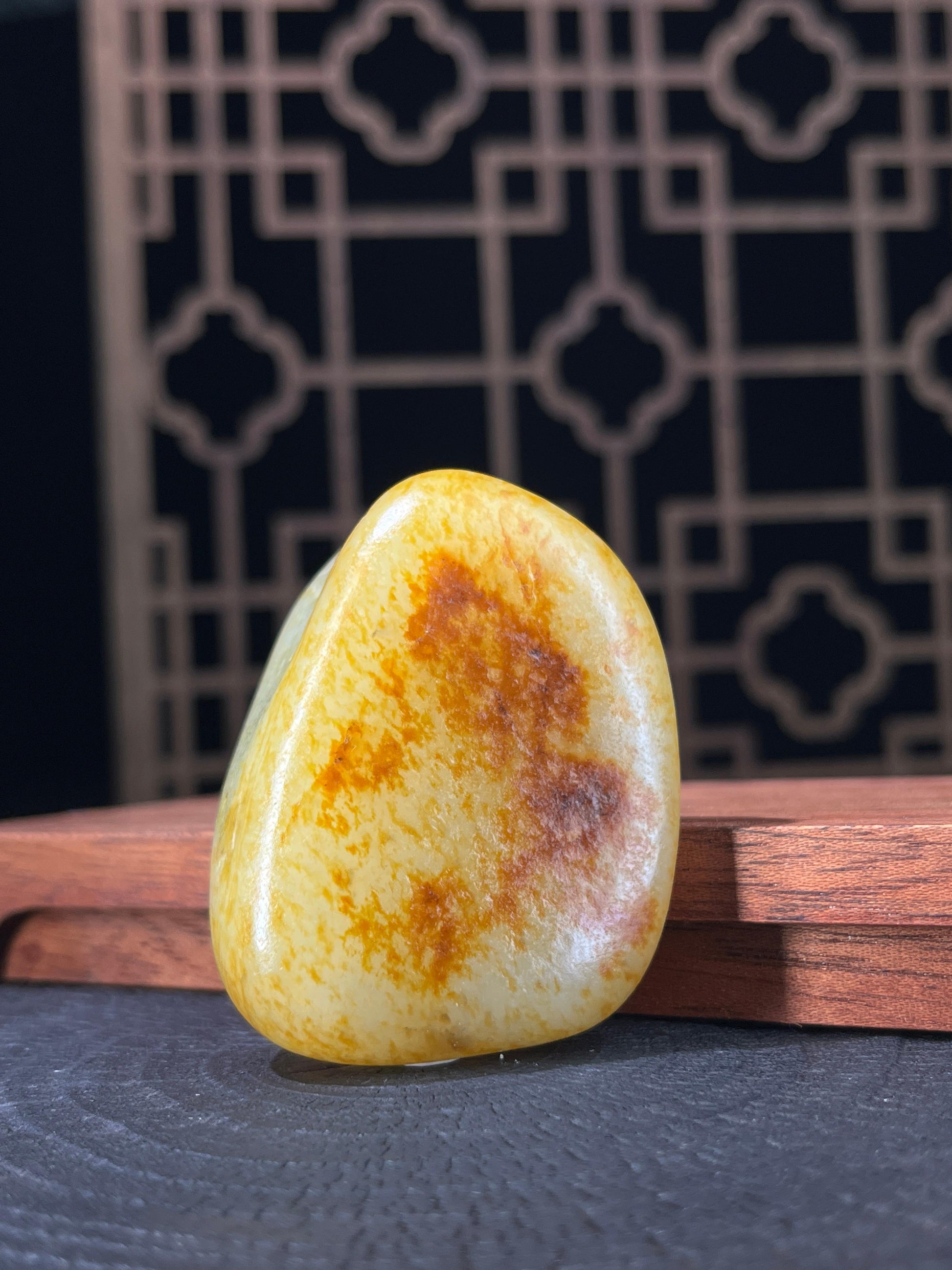 新疆和田玉白玉籽料原石洒金皮挂件7（yc233968）