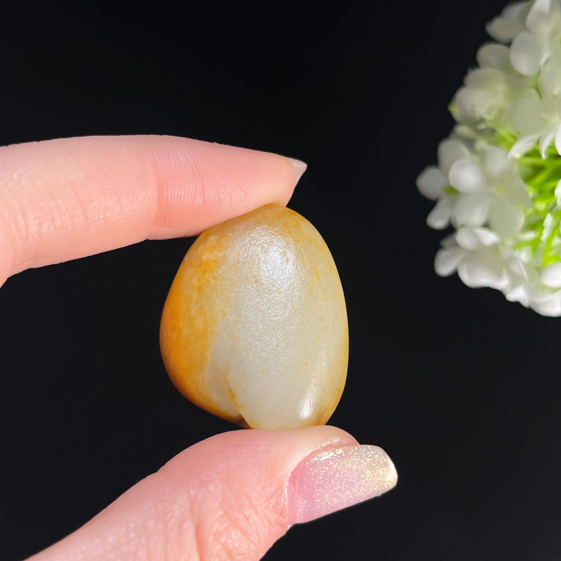 和田玉白玉“橘洲秋泛”通体洒金皮籽料（yc361353）