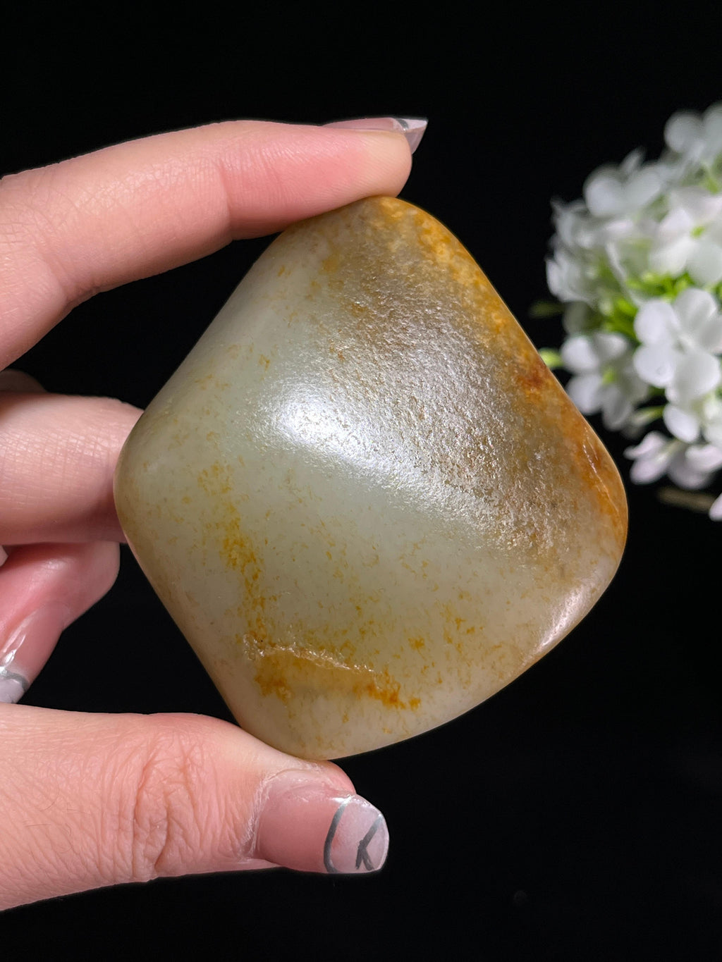 新疆和田玉高青白洒金皮籽料原石（yc245878）