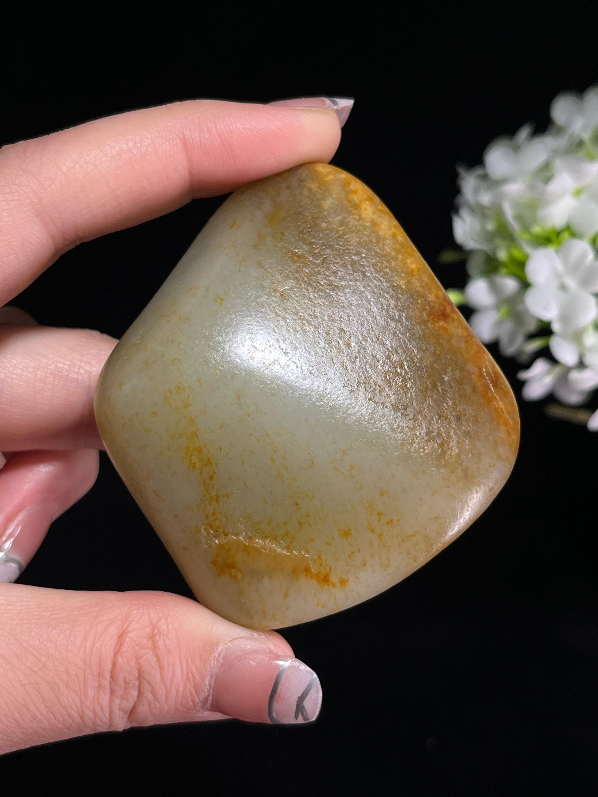 新疆和田玉高青白洒金皮籽料原石（yc245878）