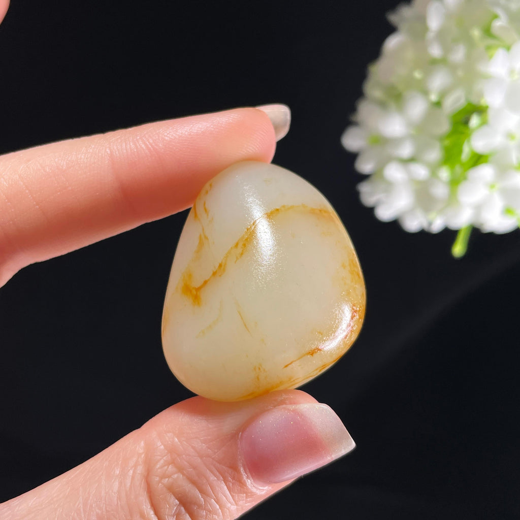和田玉白玉“金丝萦流”洒金皮籽料（yc394181）
