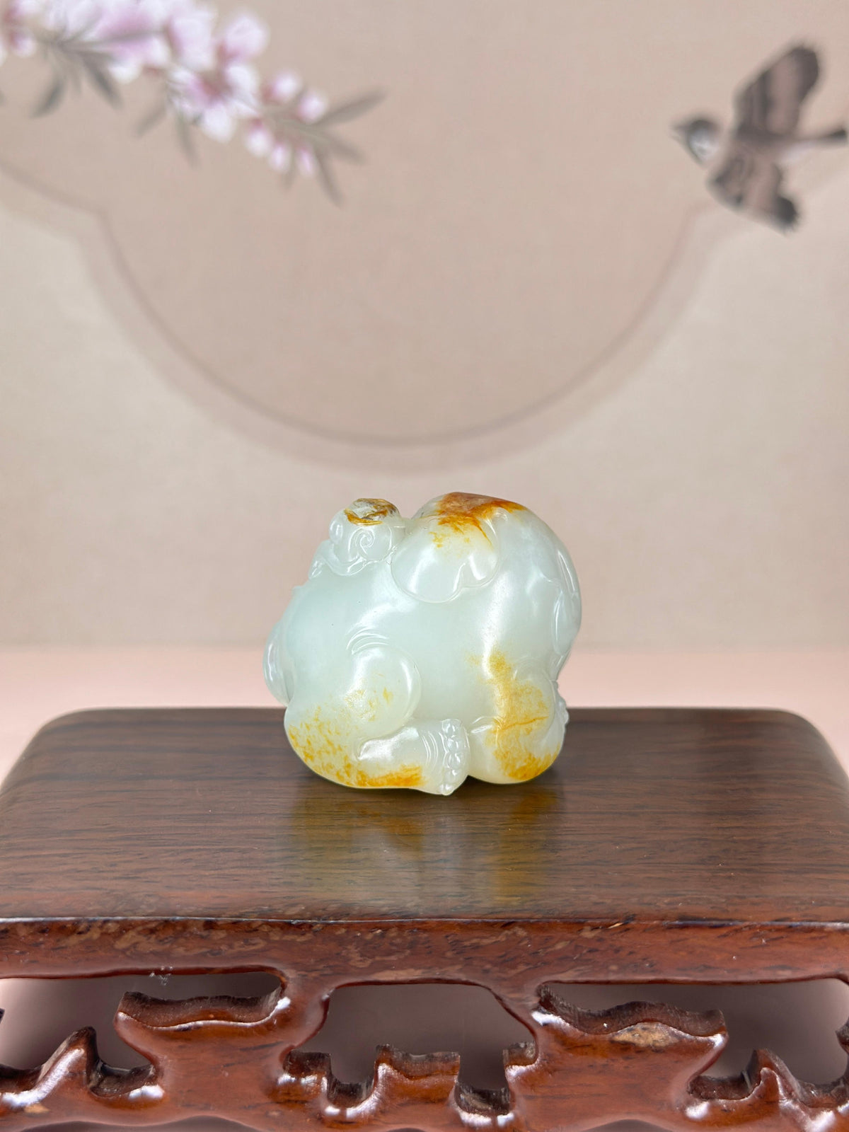 精品新疆和田玉聚红皮籽料封侯拜相挂件（yc775468）