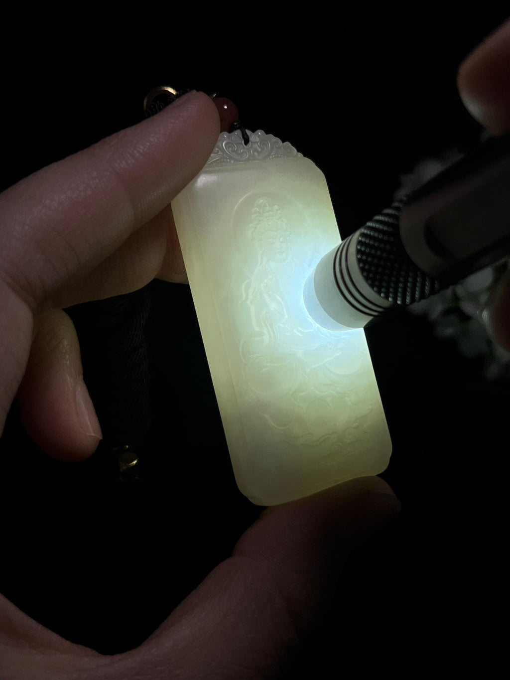 和田玉观音牌吊坠（yc258303）