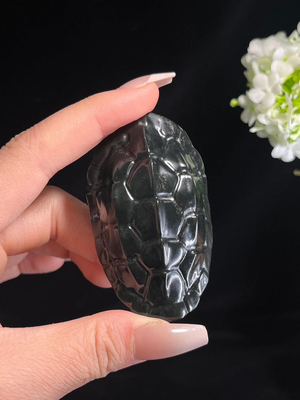 新疆天然和田玉塔青料龙龟“延年益寿”小手把件（yc260252）