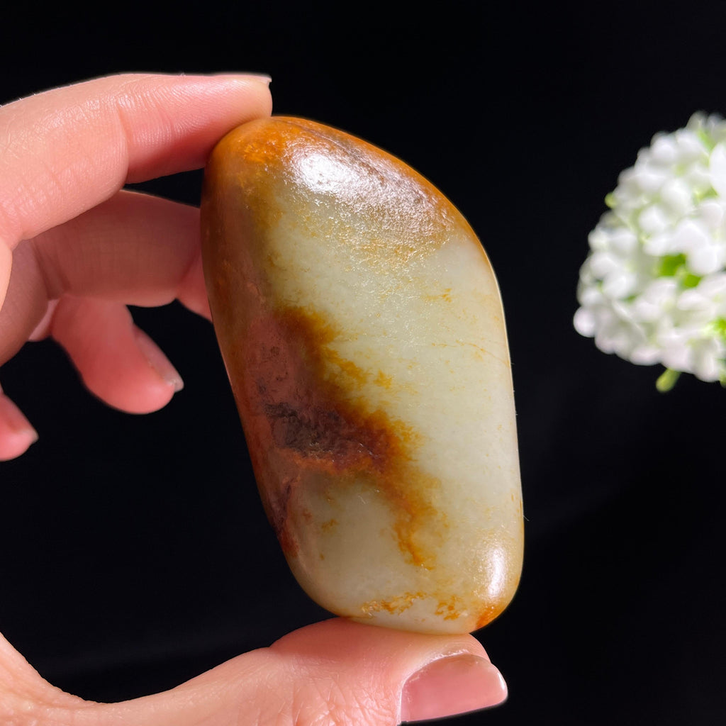 和田玉青白玉聚红皮“秋峦尽染”籽料原石（yc286273）