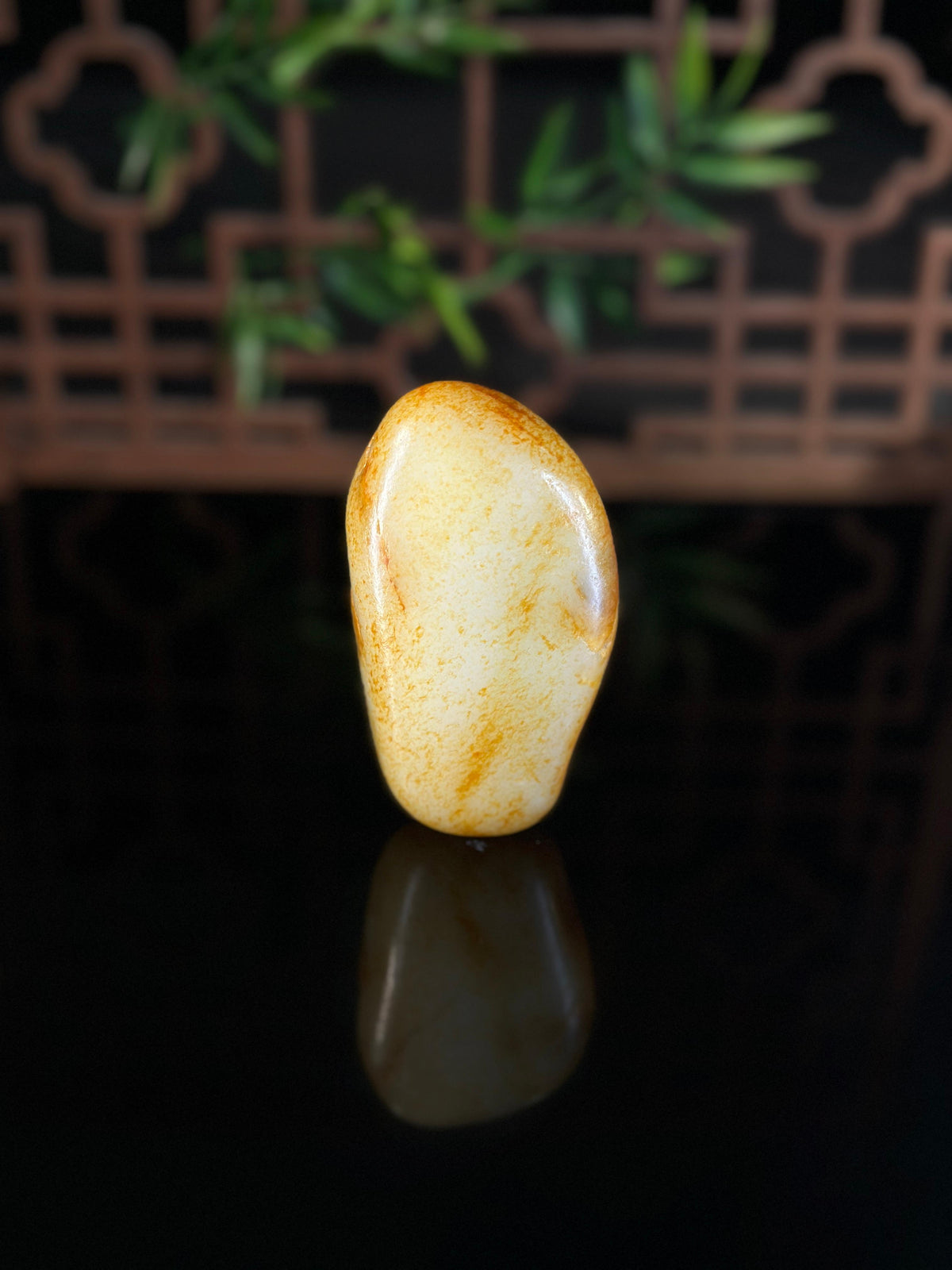 新疆和田玉白玉通体洒金洒红皮珍品籽料小摆件（yc477523）