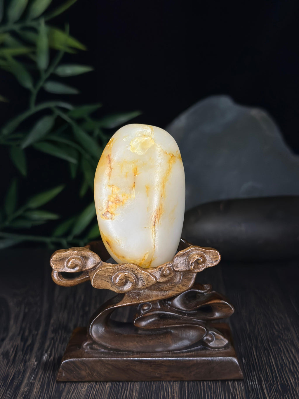 新疆和田玉珍品白玉洒金皮籽料手把件（yc712594）