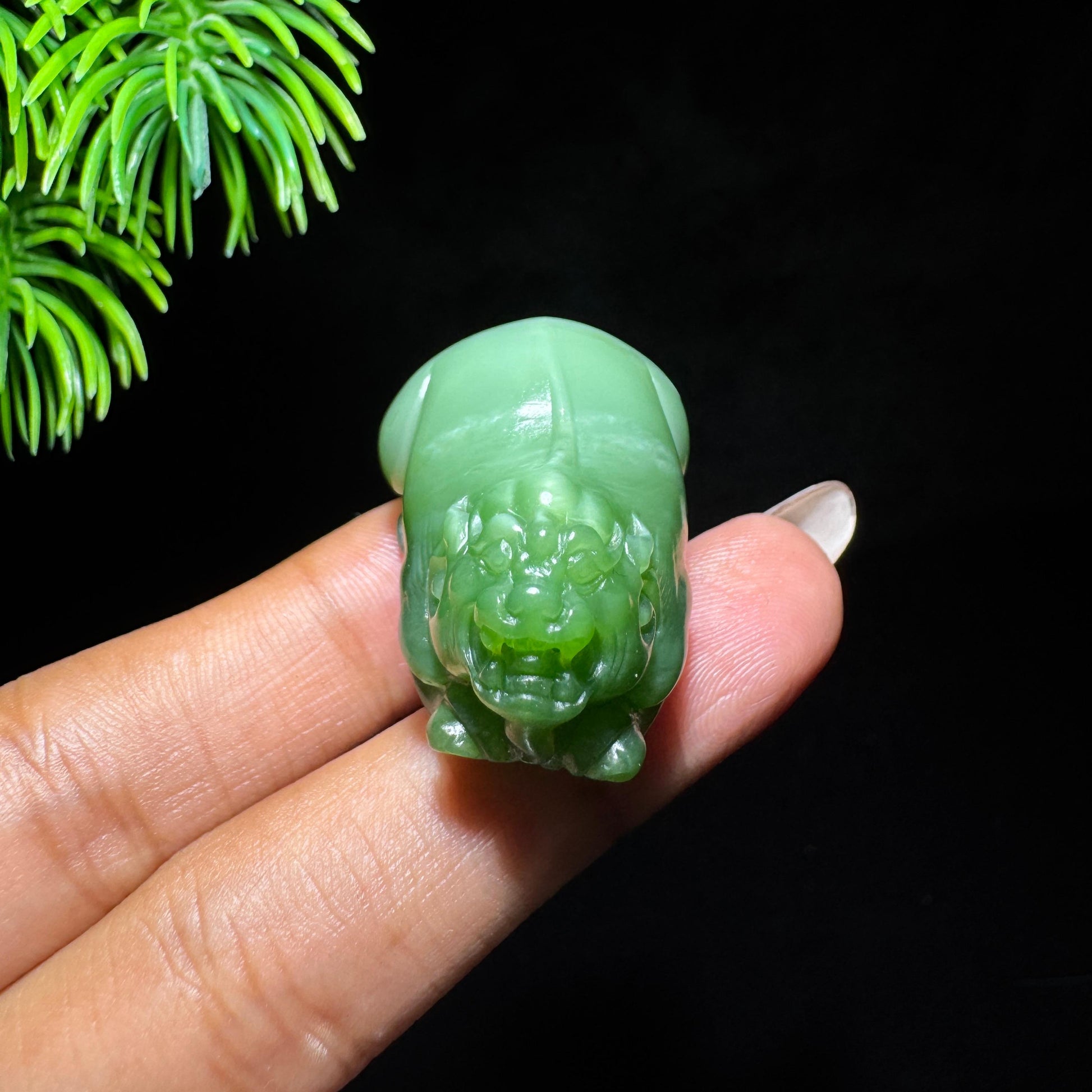和田玉山料碧玉貔貅（yc714987）