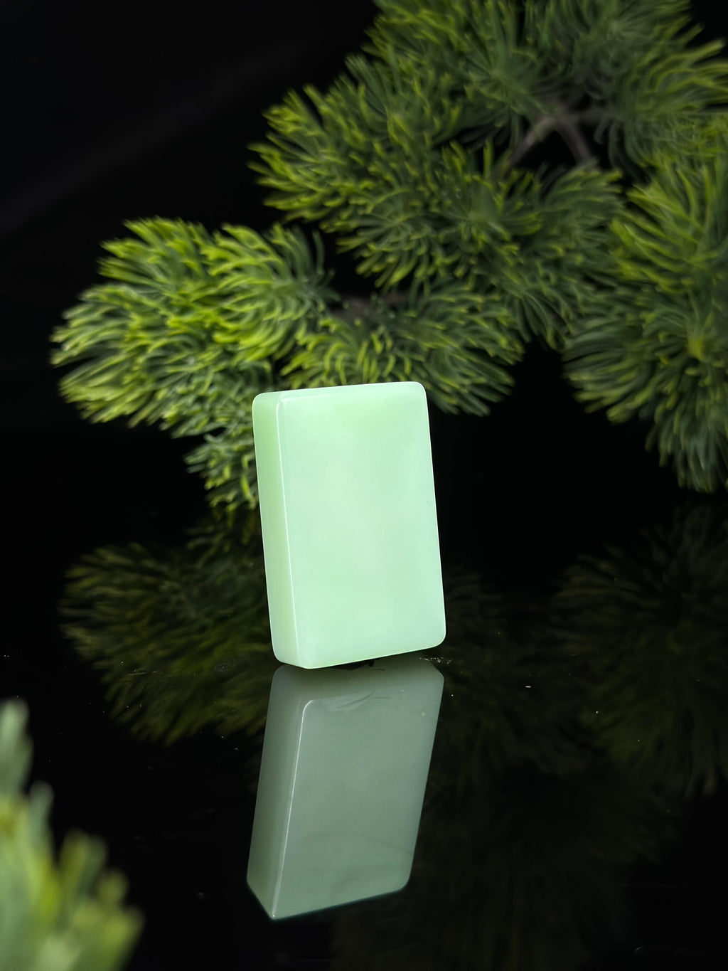 和田玉薄荷绿平安无事牌（yc496467）