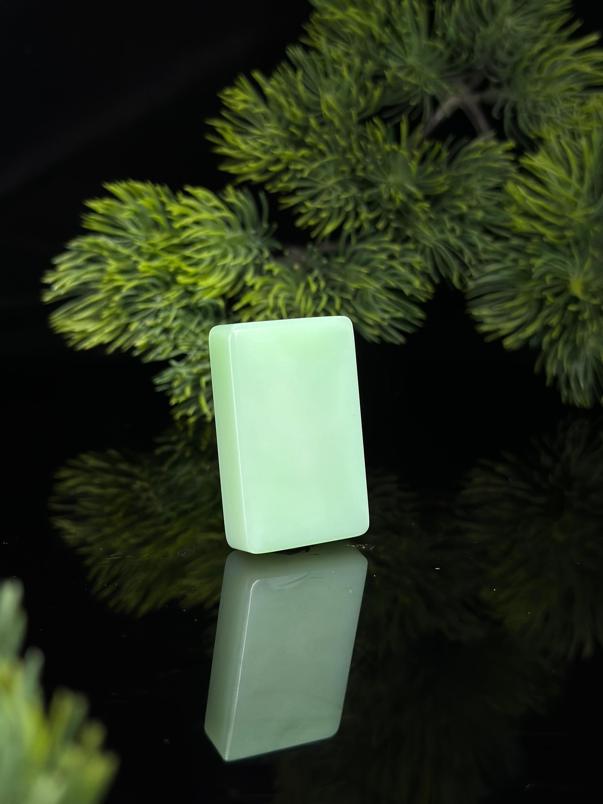 和田玉薄荷绿平安无事牌（yc496467）