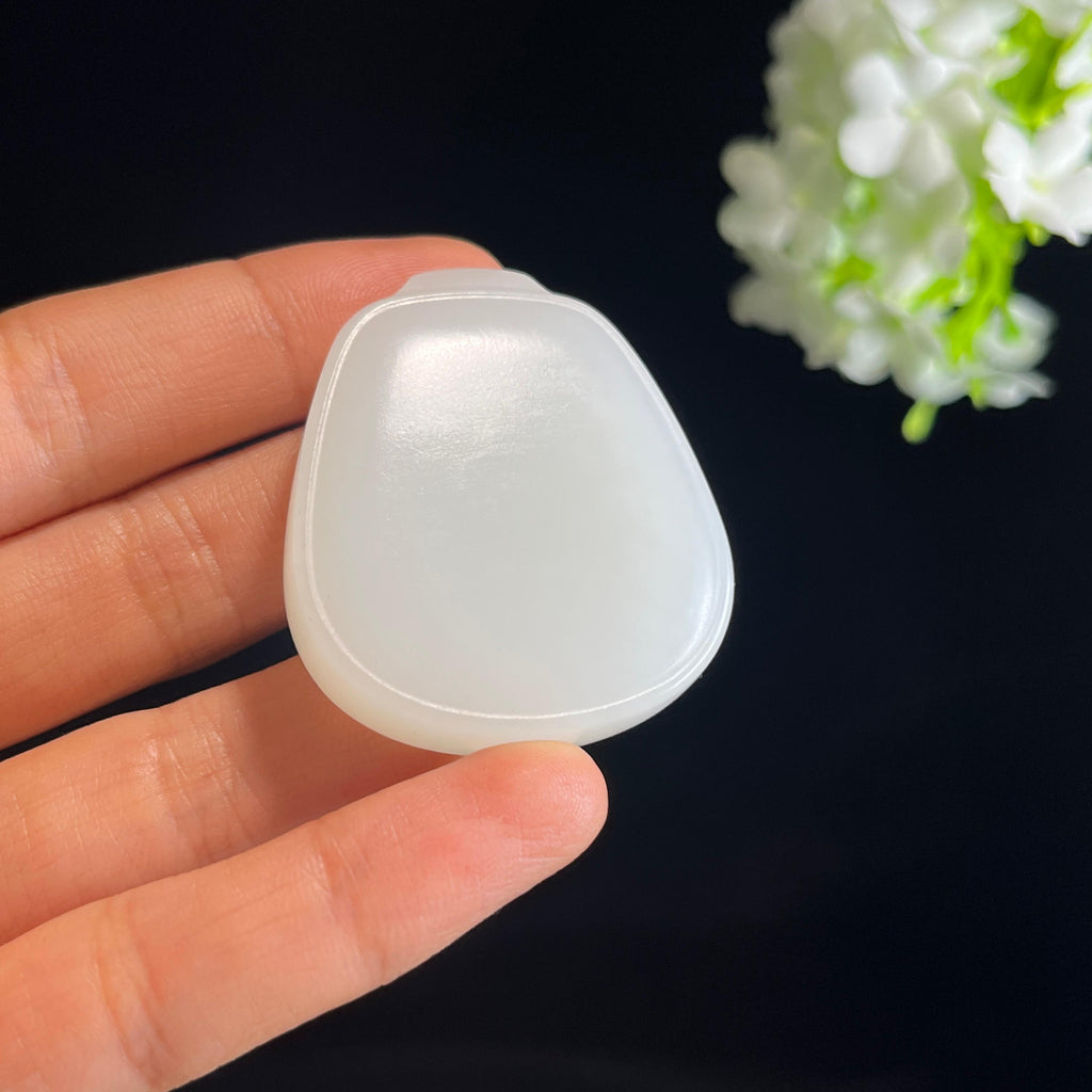 新疆天然和田玉羊脂白玉无事牌（yc349460）