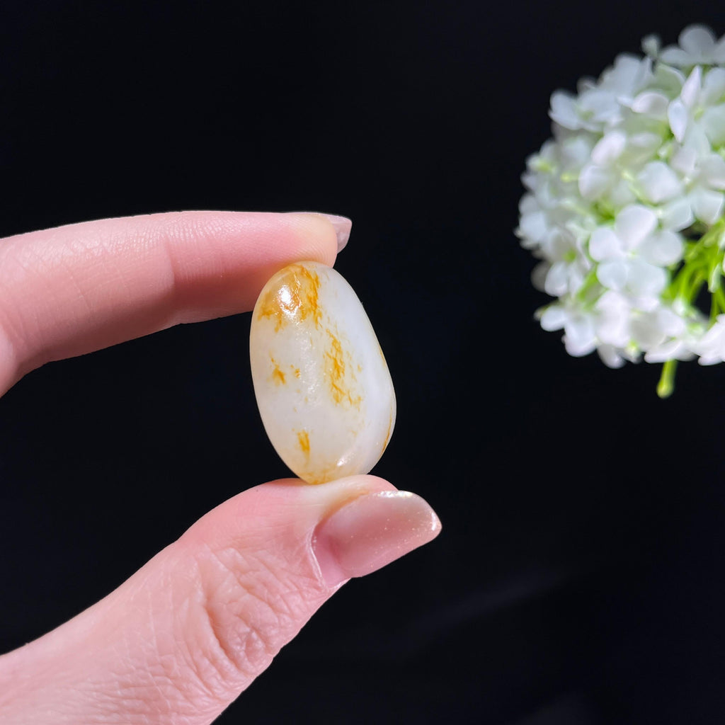 和田玉白玉“秋丝萦玉”洒金皮籽料（yc350848）