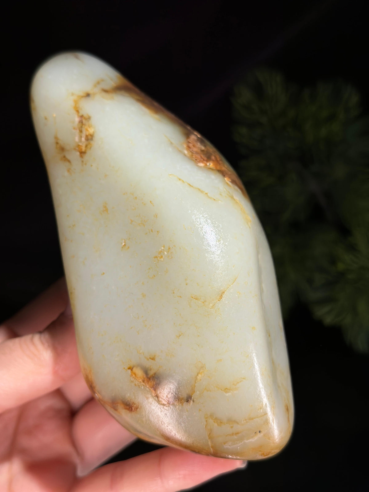 新疆和田玉青白玉洒金黑红皮籽料（yc681623）