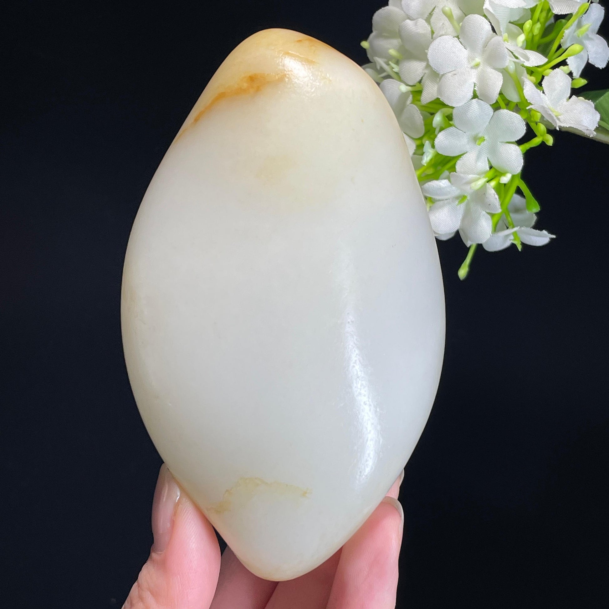 和田玉羊脂白玉“月照金顶”聚黄皮籽料（yc337968）