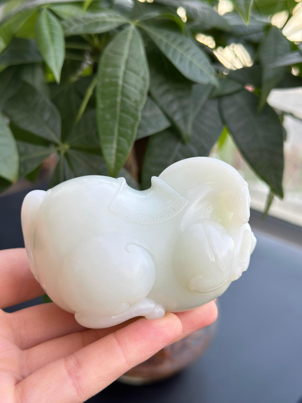 和田玉马上有福精品白玉唐马手把件（yc703472）